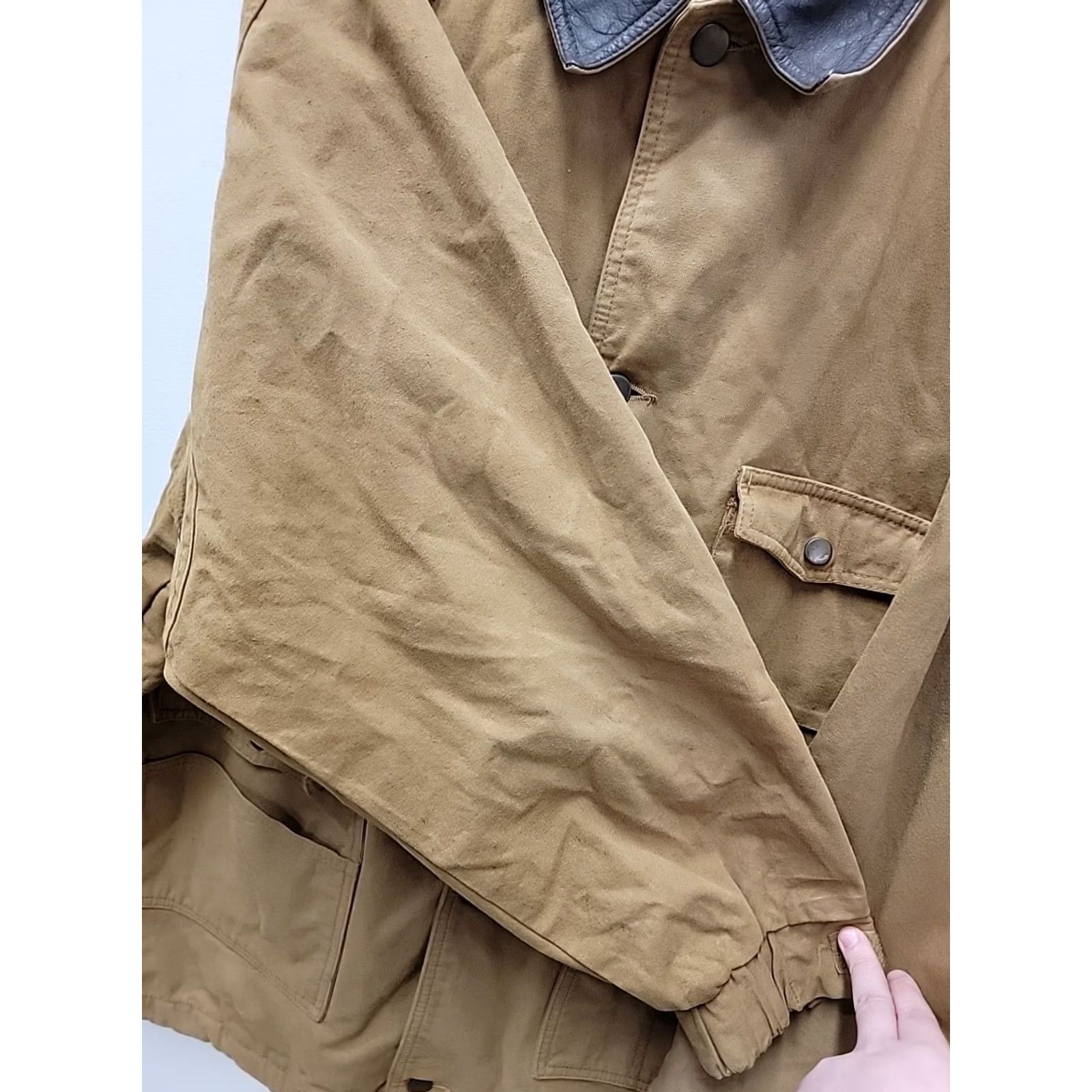 Roper VINTAGE Roper Jacket Mens XL Canvas Leather Collar Plaid Lined Overcoat Brown Size US XL / EU 56 / 4 - 4 Thumbnail