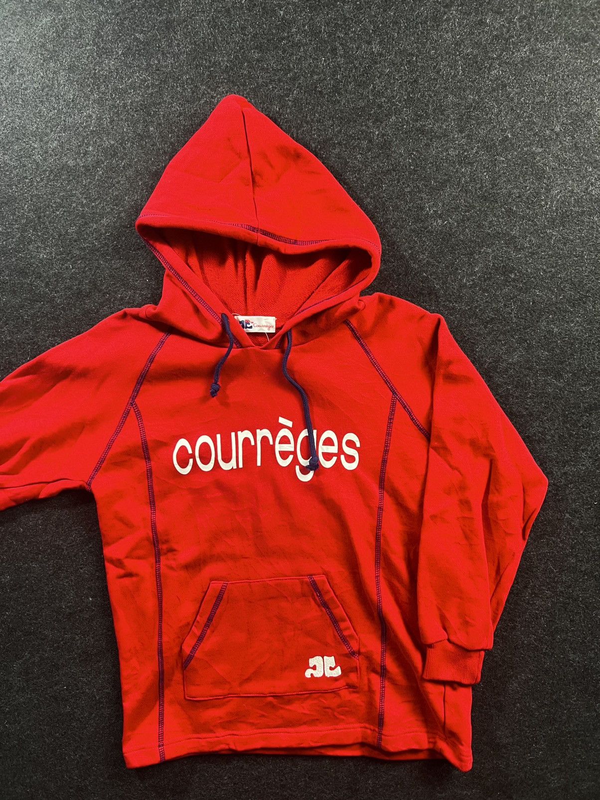 Courreges Courreges Red Hoodie Good Condition Size US S / EU 44-46 / 1 - 1 Thumbnail
