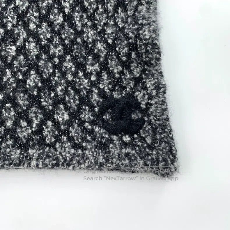 Chanel Chanel Black logo embroidered diamond cashmere knitted twe Size ONE SIZE - 4 Thumbnail