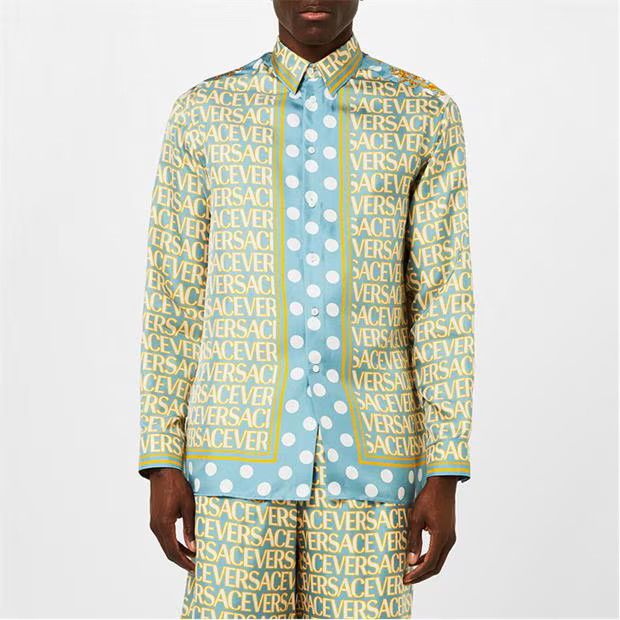 Versace o1g2r1mq0824 Barocco Polka Shirts in Multicolor Size US L / EU 52-54 / 3 - 3 Thumbnail