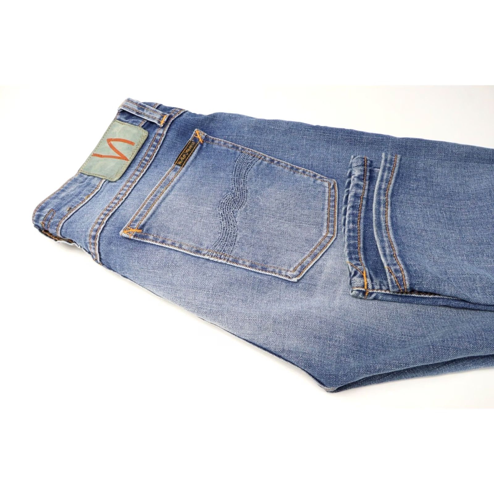 Vintage NUDIE Jeans Skinny Lin Slowly Worn Men's W31/L30 Whiskers Stretch Zip Fly Size US 31 - 5 Thumbnail