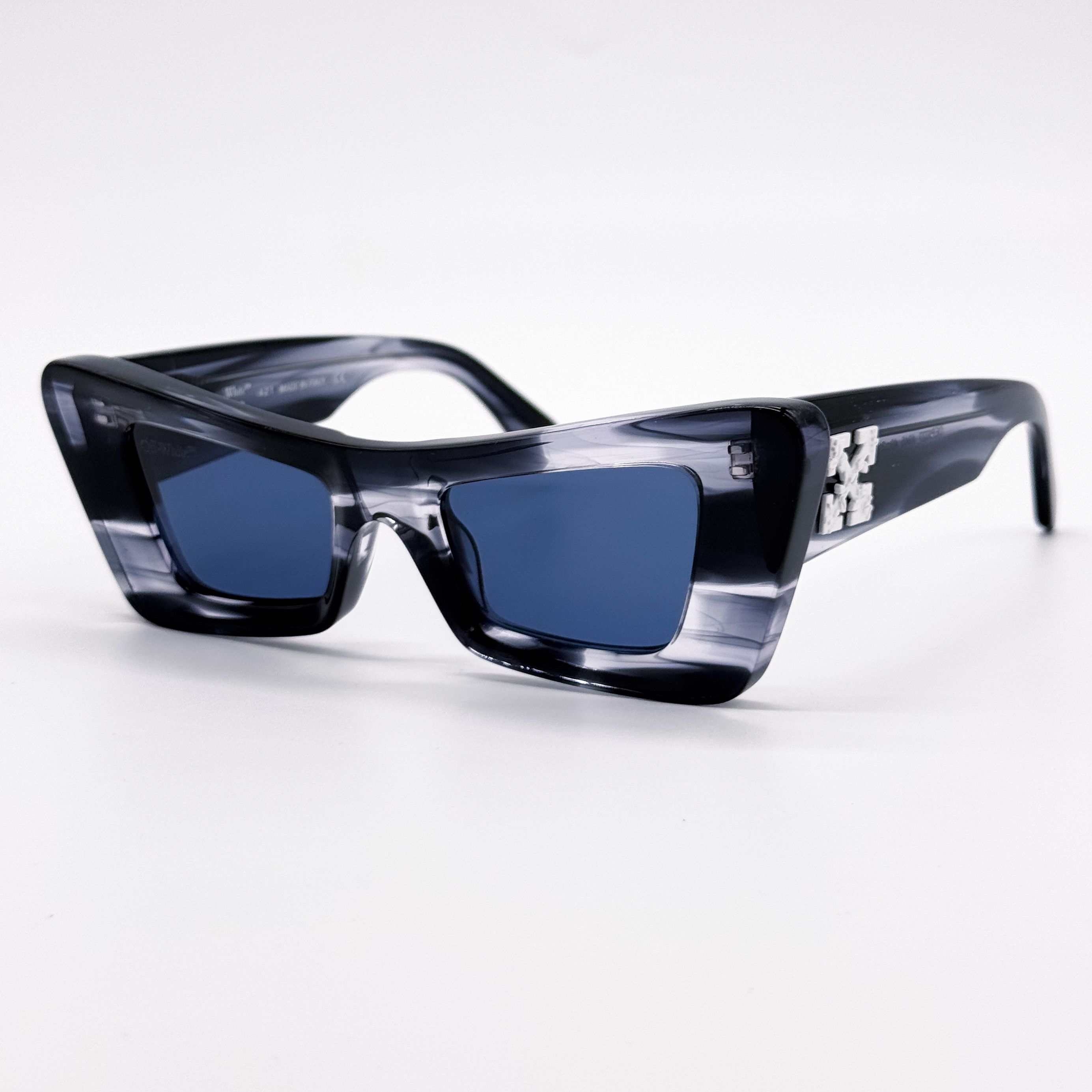 Off-White NEW OFF-WHITE ACCRA NAVY MARBLE CAT EYE SUNGLASSES OFF-WHITE Size ONE SIZE - 2 Thumbnail