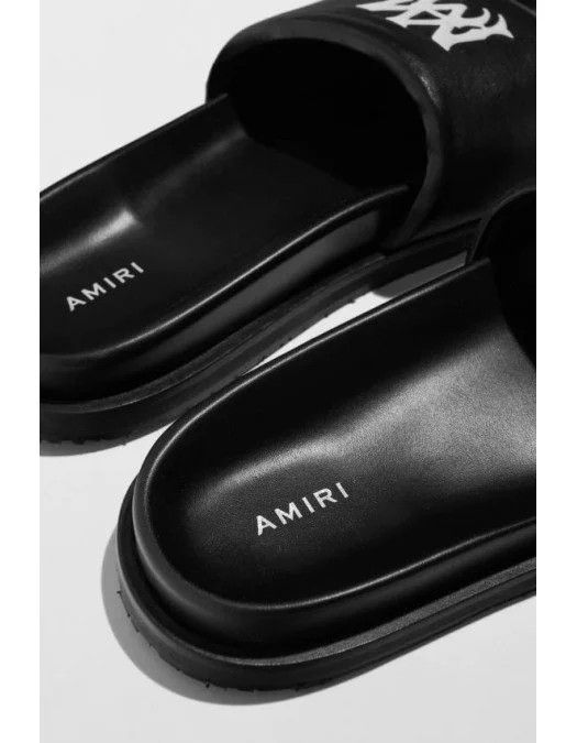 Amiri o1gr1nt0824 Leather Slide in Black & White Size US 8 / EU 41 - 5 Thumbnail