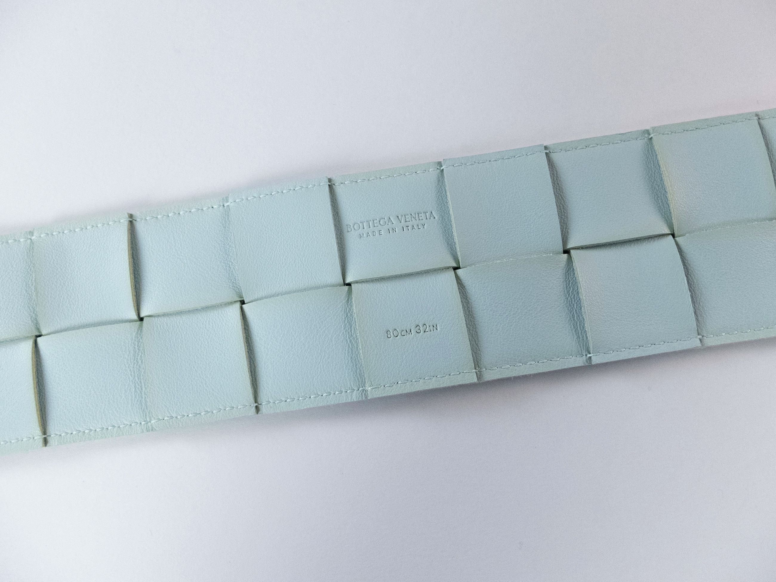 Bottega Veneta BOTTEGA VENETA teal blue woven suede belt Size 80 Size ONE SIZE - 8 Thumbnail