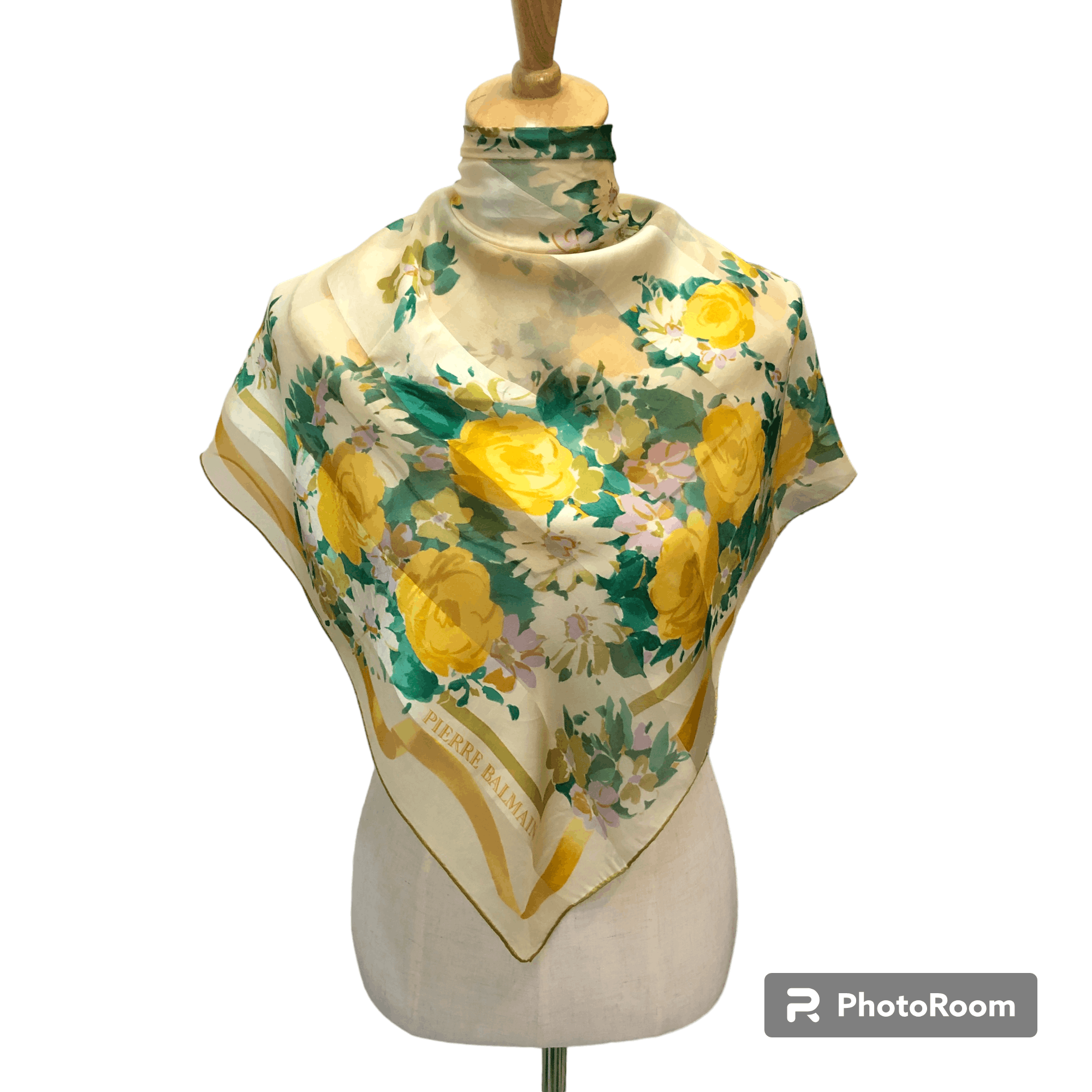 Pierre Balmain Vintage Pierre Balmain Floral Silk Scarf M1213 Size ONE SIZE - 1 Thumbnail
