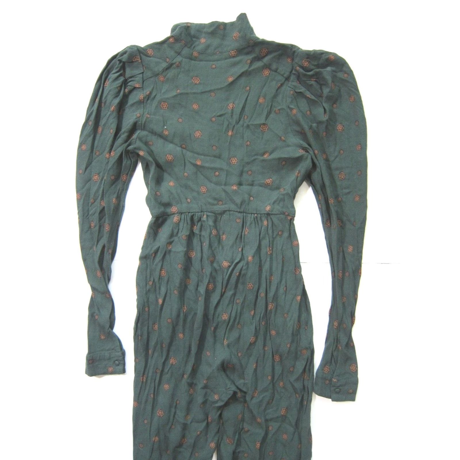 Free People Free People Green Paisley 100% Rayon Long Sleeve Pocket Romper Women S Size S / US 4 / IT 40 - 7 Thumbnail