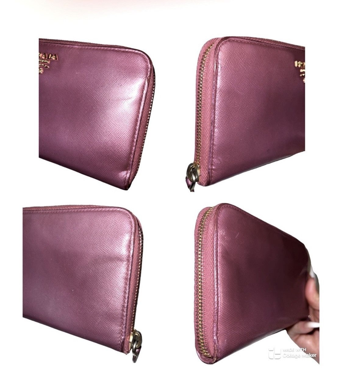 Prada **SOLD**Prada Pearlescent Pink Saffiano Leather Zip Wallet Size ONE SIZE - 6 Thumbnail