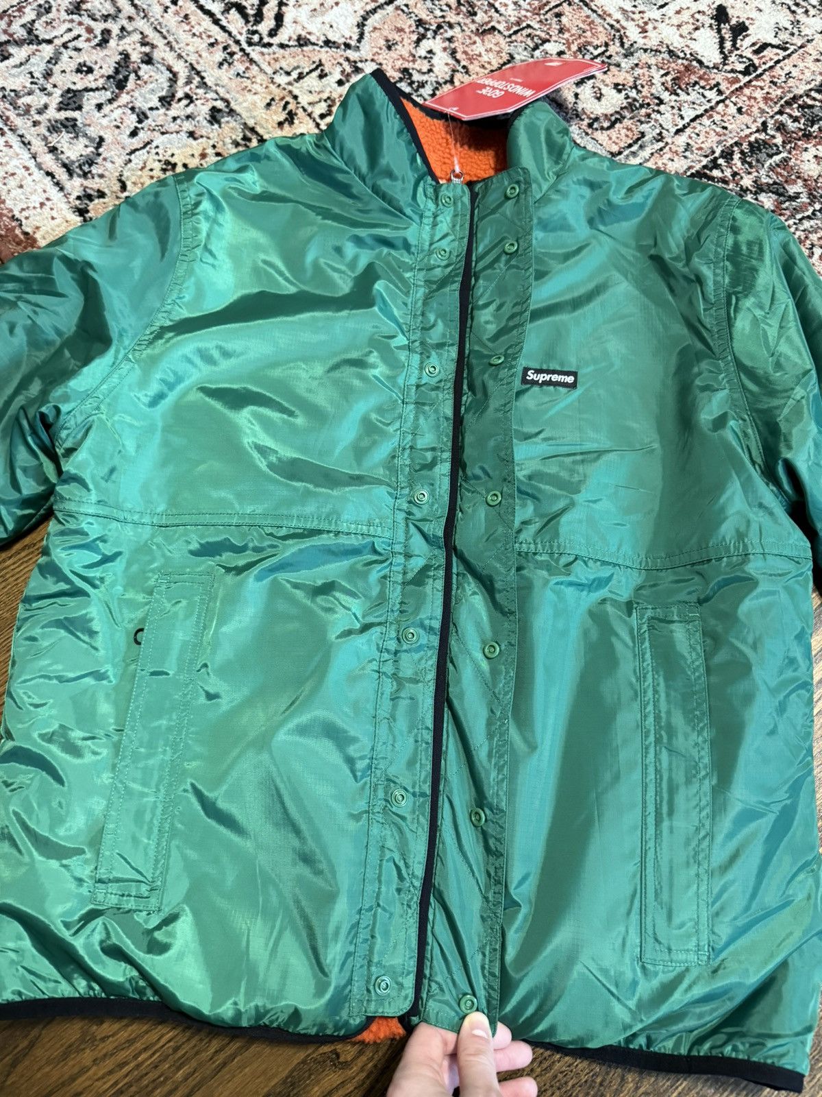 Supreme Supreme Reversible Logo Fleece Jacket Orange Size US M / EU 48-50 / 2 - 9 Thumbnail