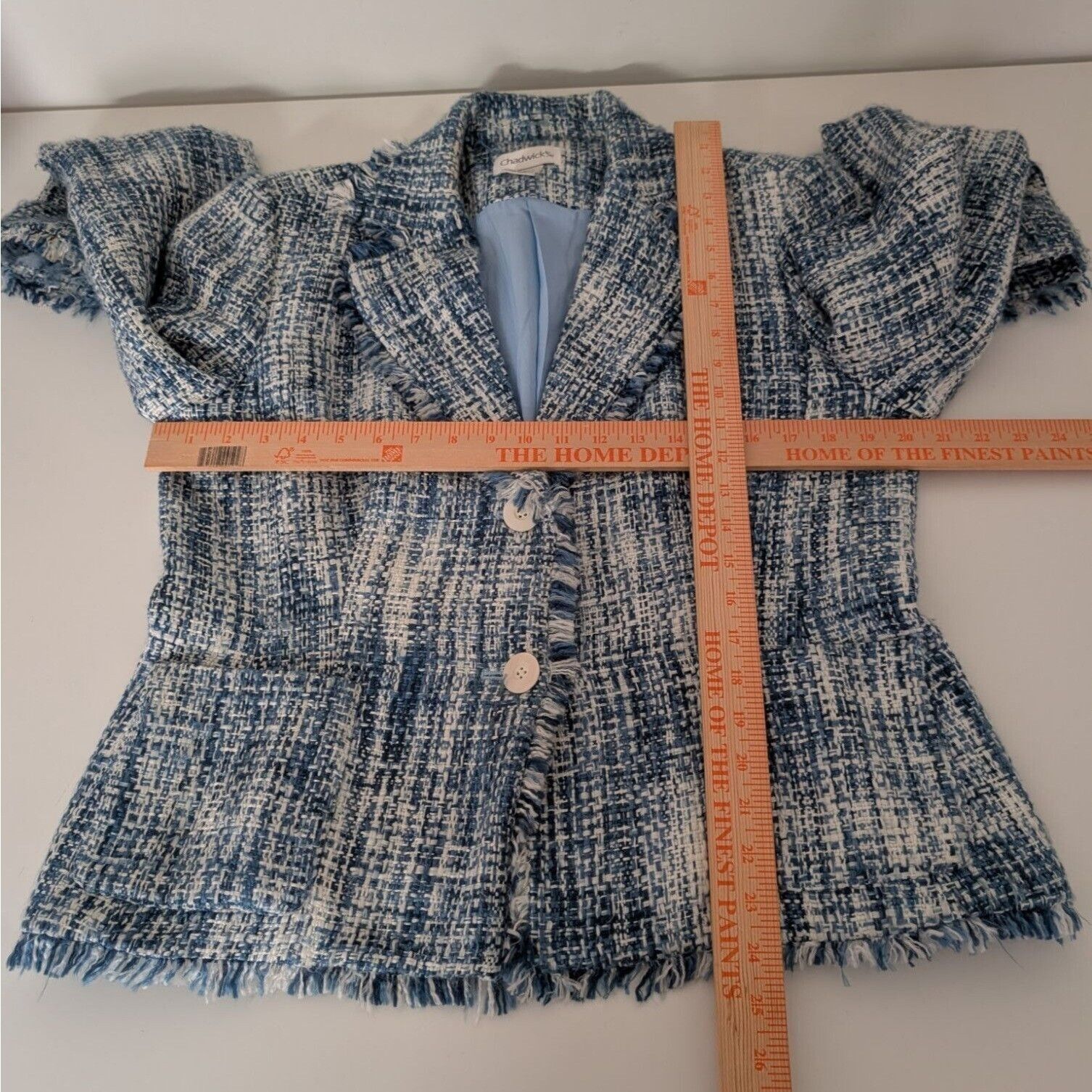 Designer Vintage Chadwicks Frayed Tweed Blazer Womens Size 14 Large Size L / US 10 / IT 46 - 8 Thumbnail
