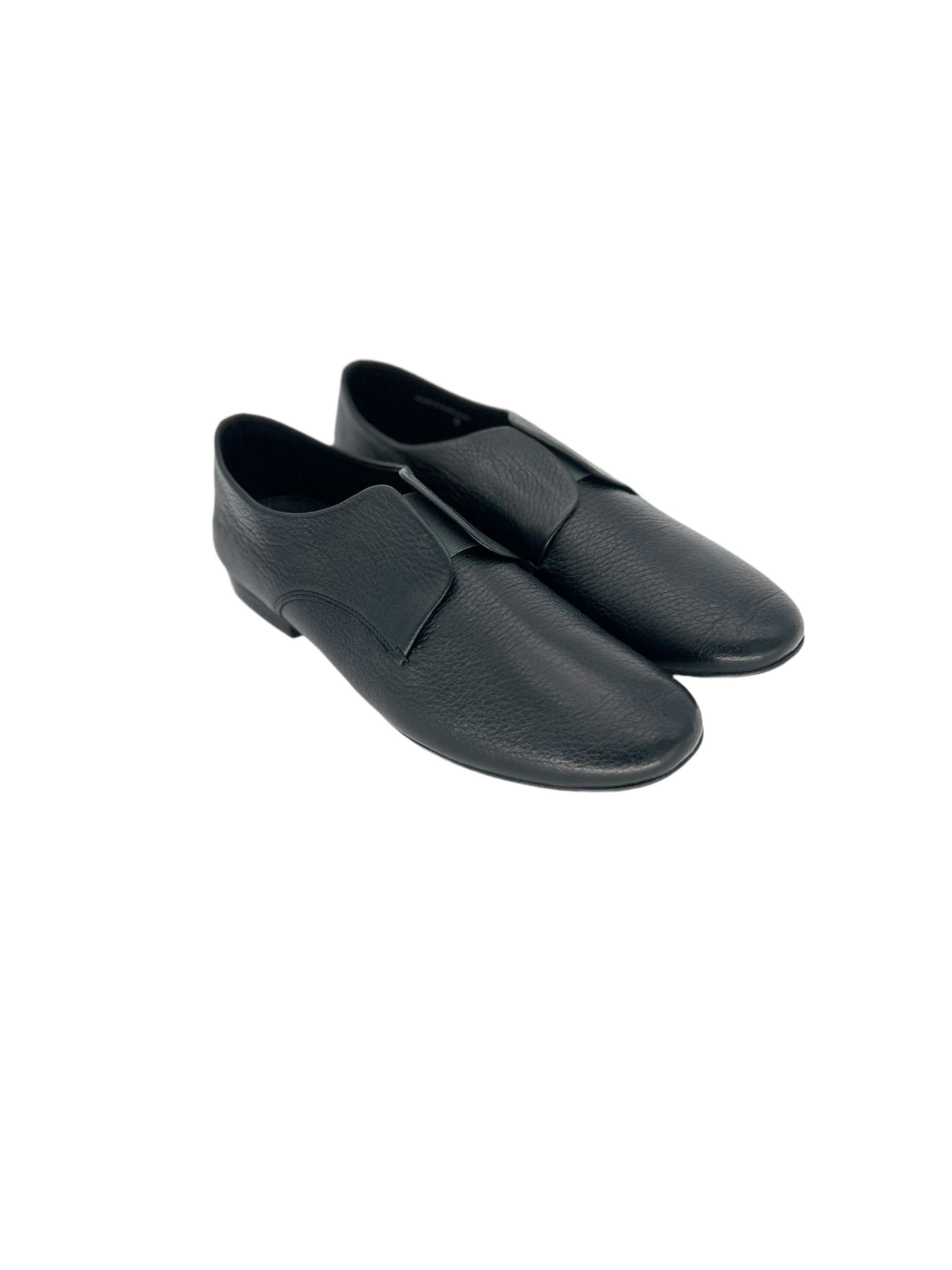 Lanvin Lanvin Black Grain Leather Slip On Derby Style Shoe Size US 6 / EU 39 - 1 Thumbnail