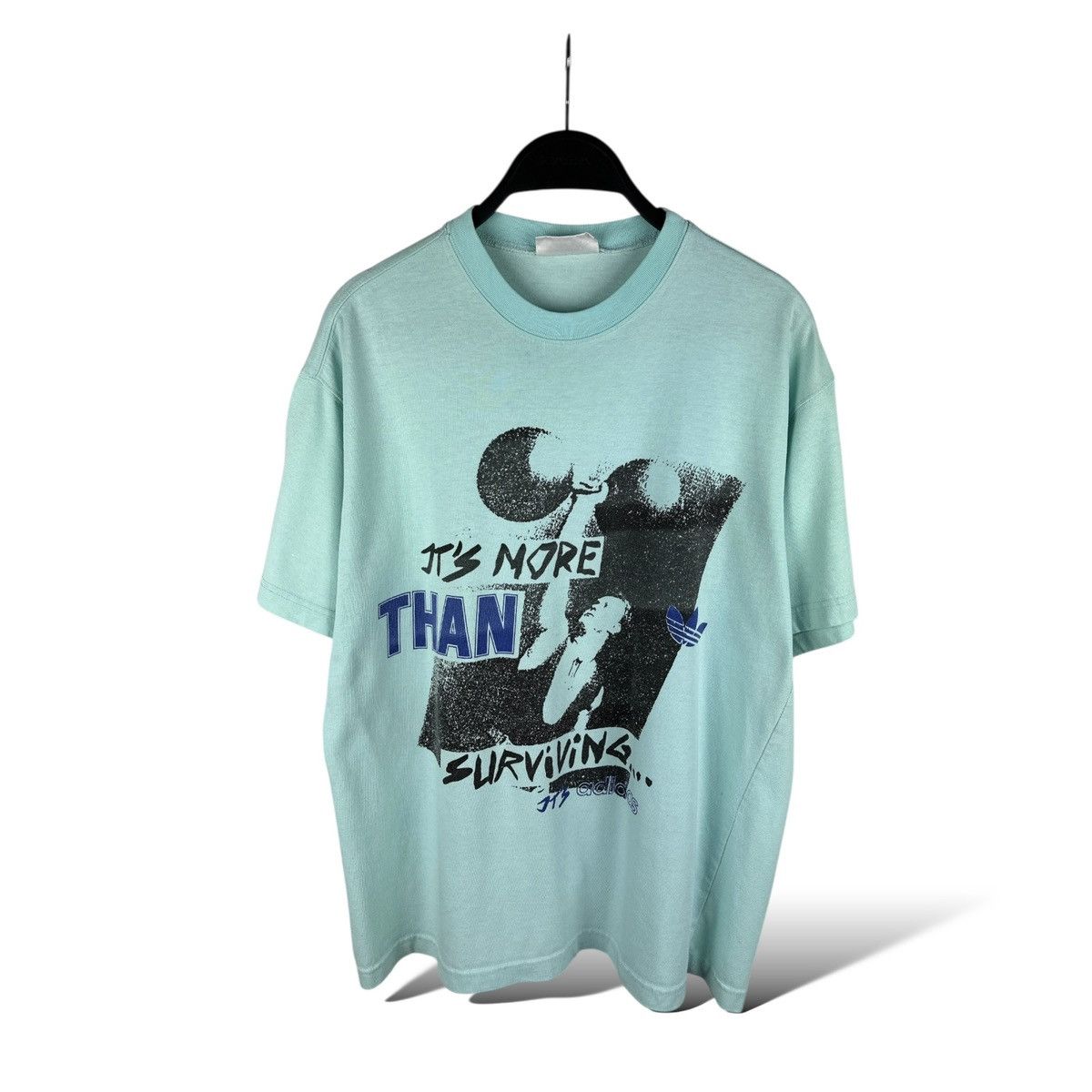 Adidas Vintage 80’s “It’s More Than Surviving… It’s Adidas” T-Shirt Size US M / EU 48-50 / 2 - 1 Thumbnail