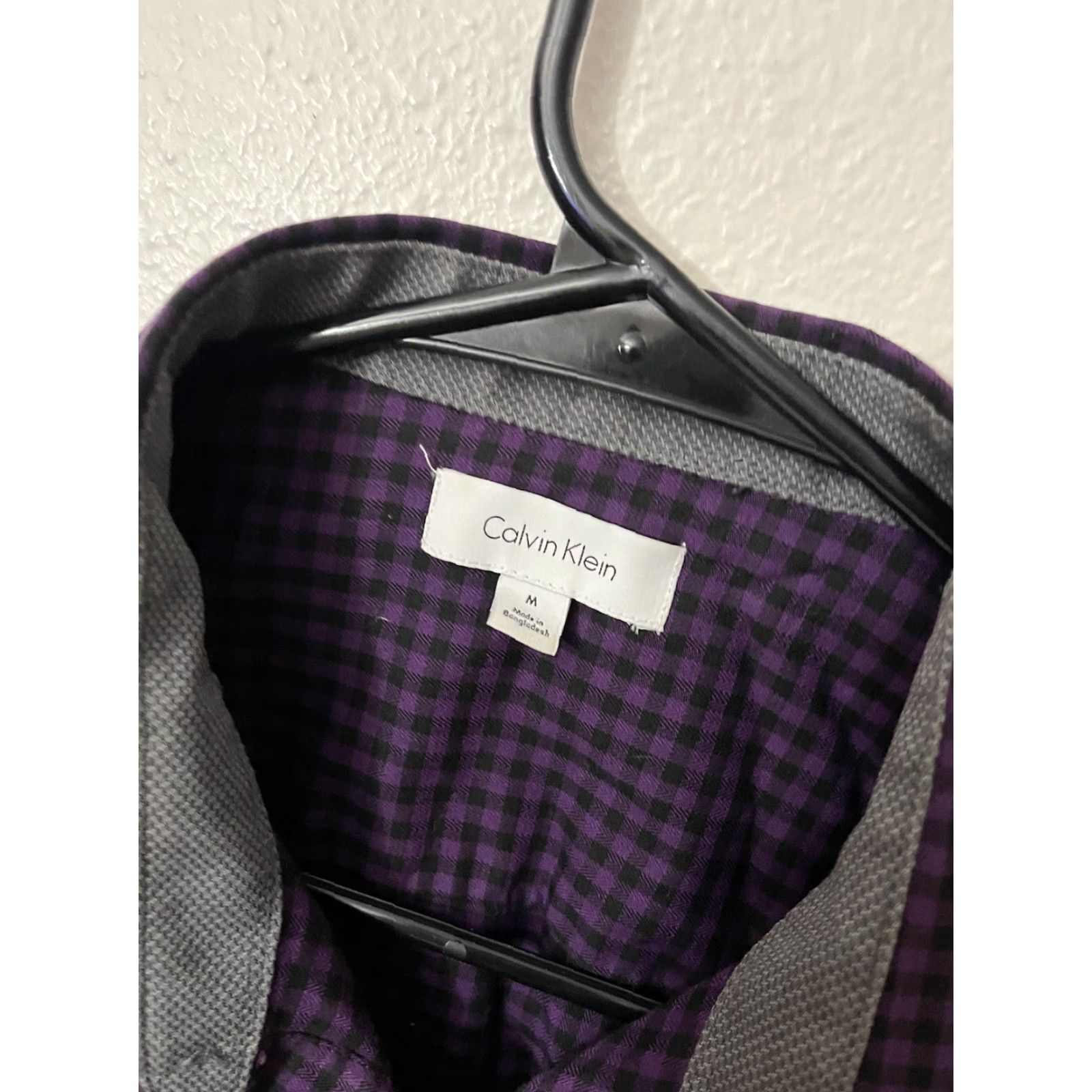 Calvin Klein Calvin Klein Shirt Gingham Dress Shirt Purple M Mens Size US M / EU 48-50 / 2 - 3 Thumbnail