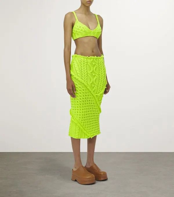 Alexander McQueen o1srvl11e0326 Size: L / Wool-Blend Cable-Knit Bralette Size ONE SIZE - 3 Thumbnail