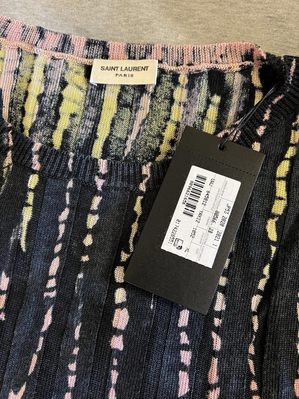 Saint Laurent Paris Saint Laurent Paris Tie Dye Linen Knit Sweater XL Size US XL / EU 56 / 4 - 4 Thumbnail