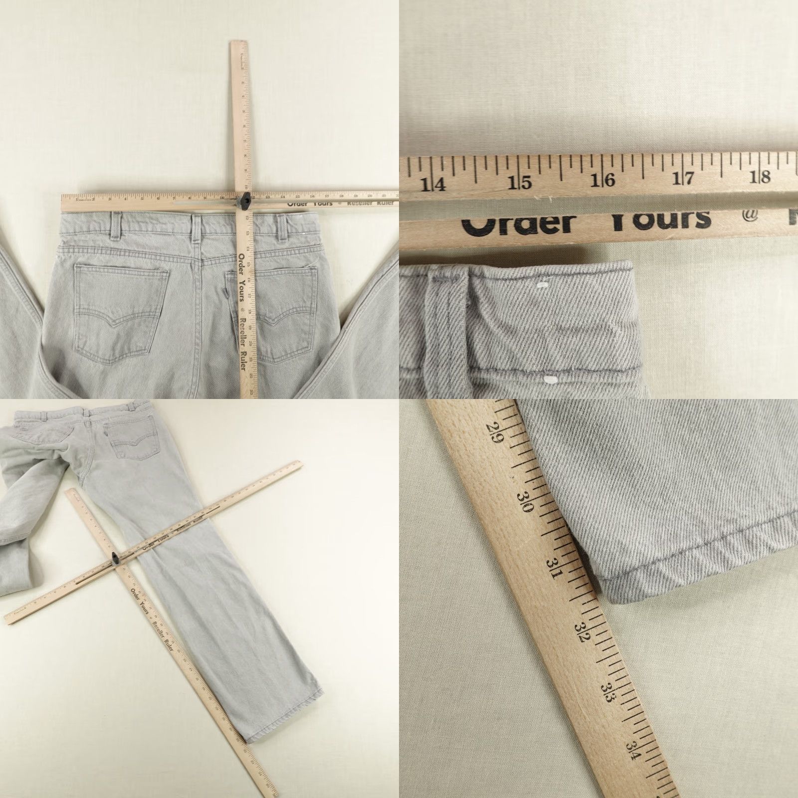 Levi's VINTAGE Levi's Jeans Men 34x32 Gray Denim Silvertab Straight Leg 80s Grunge Relaxed Fit Size US 34 / EU 50 - 8 Thumbnail