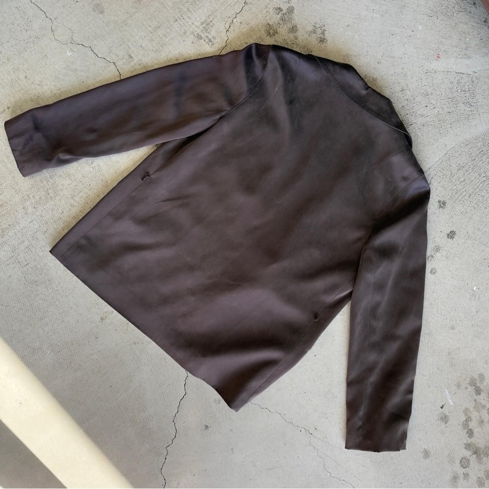 Other Ellen Tracy / Faux Suede Open Front Blazer / Brown Size XS / US 0-2 / IT 36-38 - 7 Thumbnail