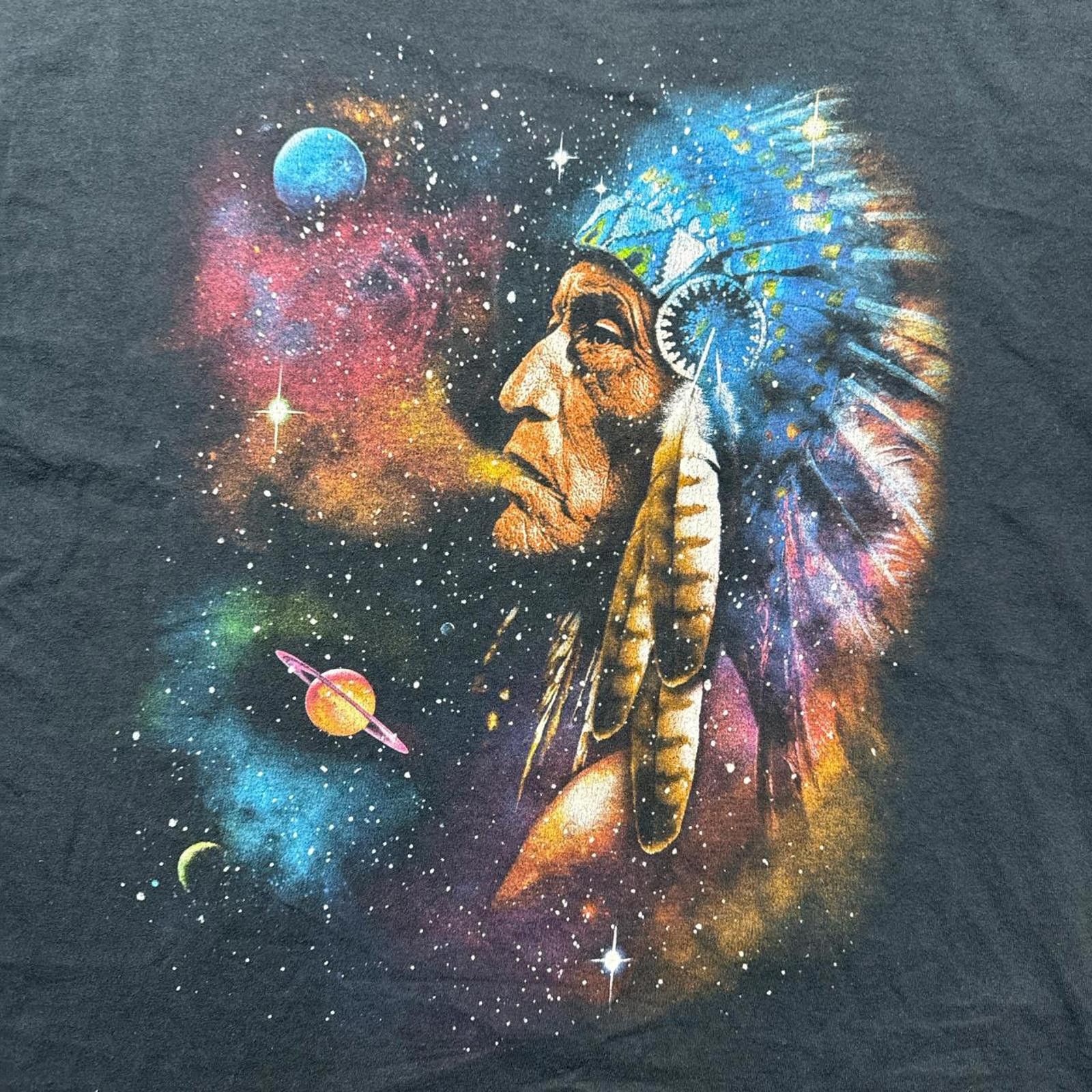 Fruit Of The Loom Native Indian Psychedelic Y2k Graphic T-Shirt Size US L / EU 52-54 / 3 - 3 Thumbnail