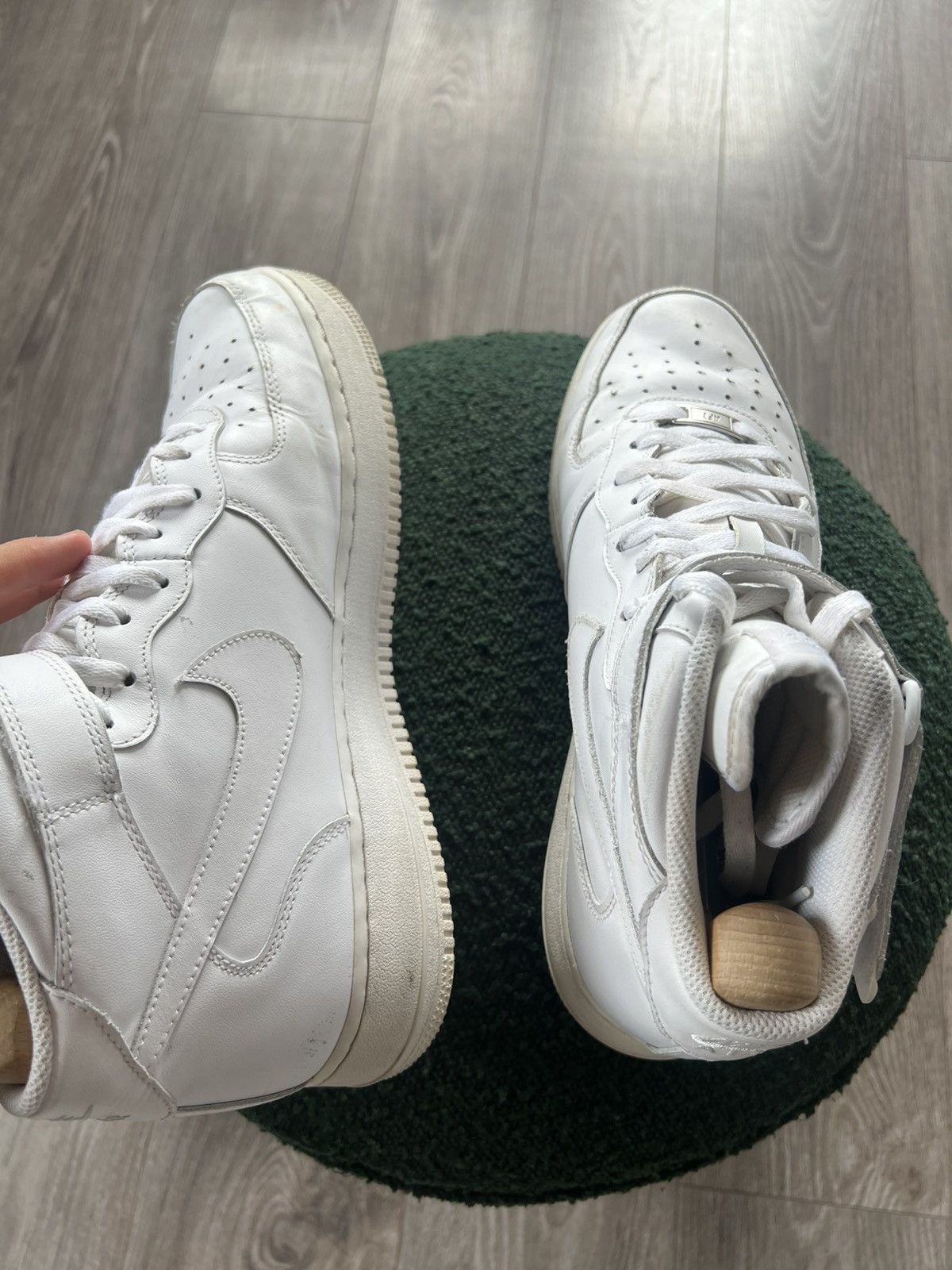 Nike × Other ‼️Nike Air Force High 1 Knit Logo Regular AvantGarde Sneakers Size US 12 / EU 45 - 20 Thumbnail