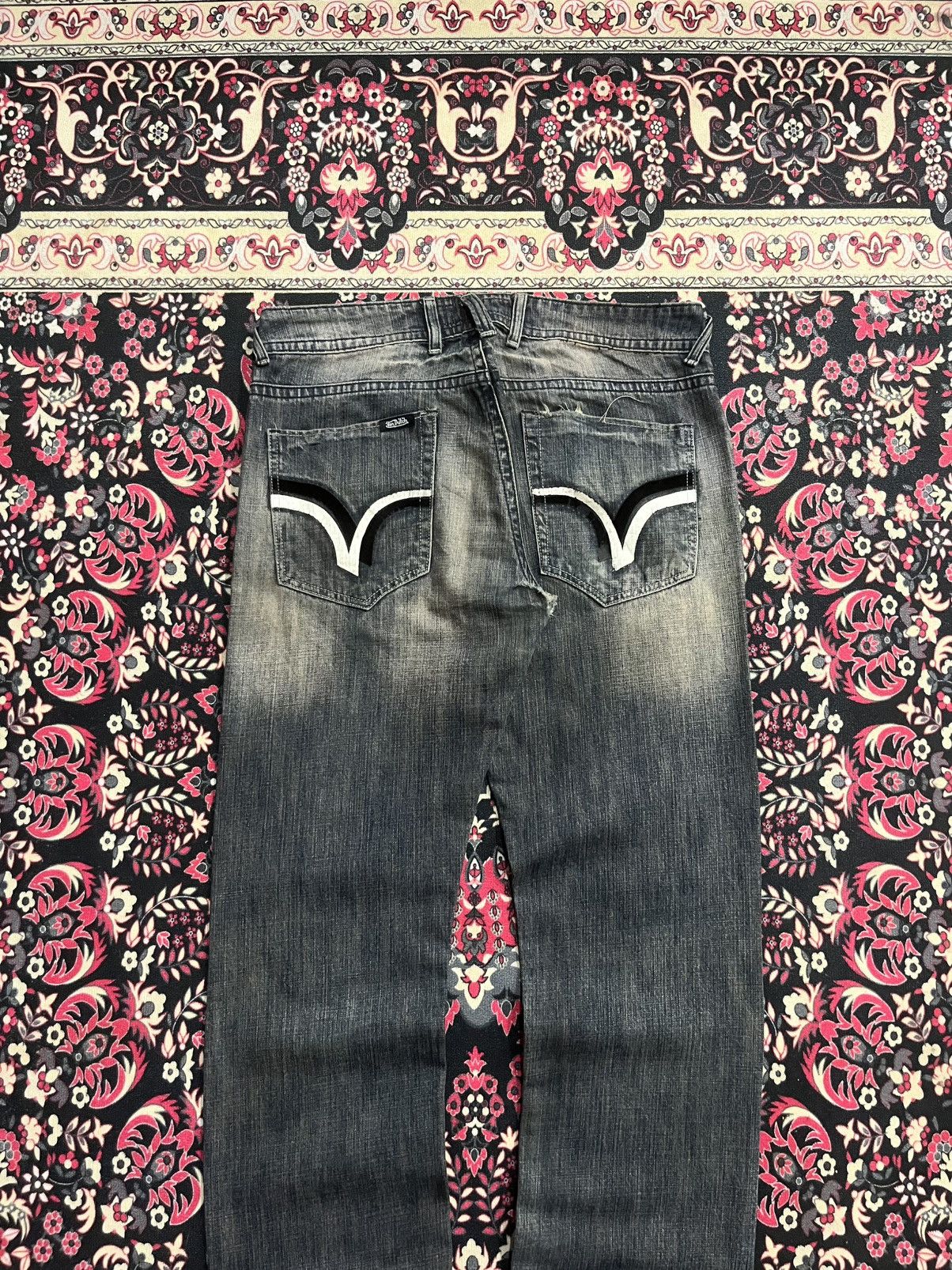 Von Dutch ⚡️Grunge⚡️Vintage Von Dutch Embroidery Patch Black Faded Jeans Size US 34 / EU 50 - 7 Thumbnail