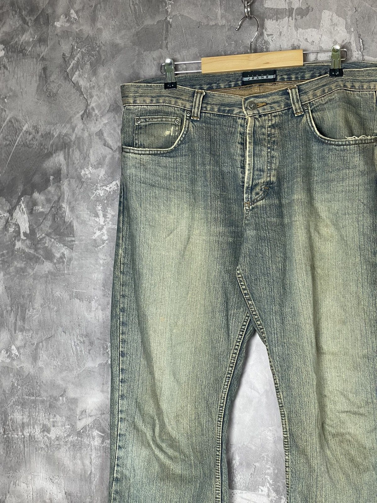 Jean × Vintage Washed Faded Paint Punk Grunge Bootcut Baggy jeans Size US 34 / EU 50 - 3 Thumbnail