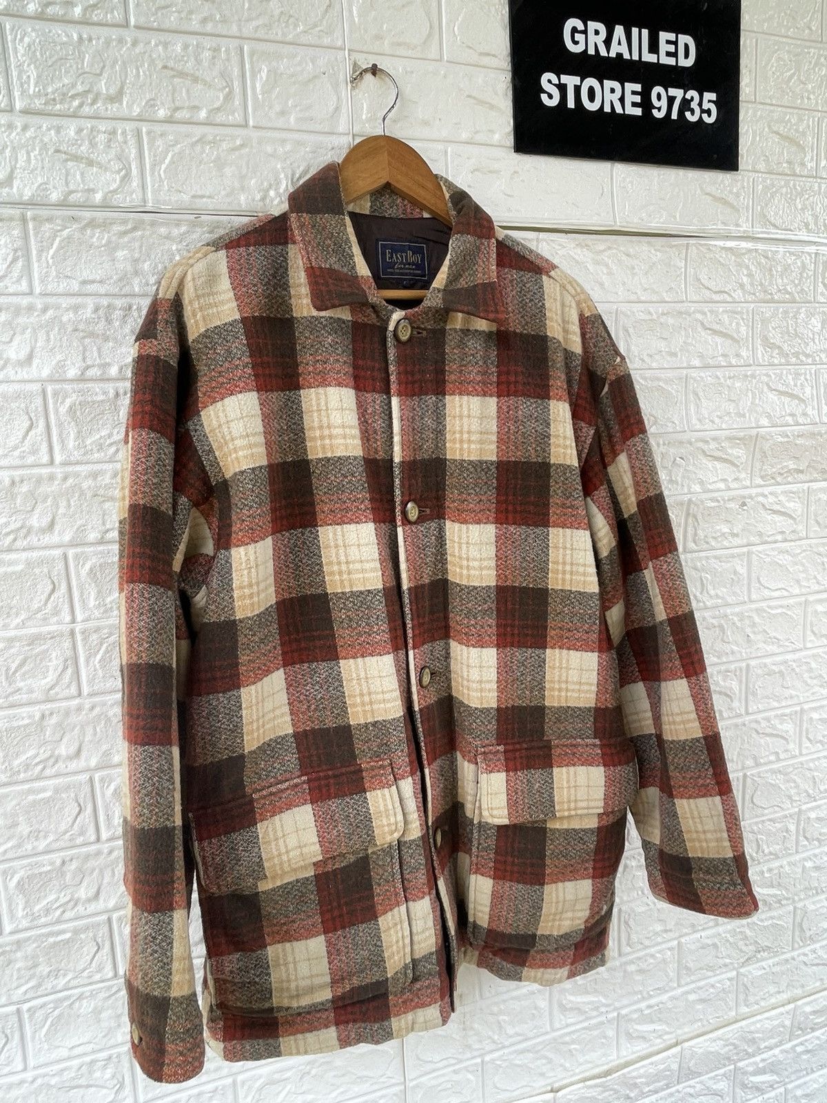 Japanese Brand × Vintage Vintage Easy Boy Wool Flannel Size US XL / EU 56 / 4 - 8 Thumbnail