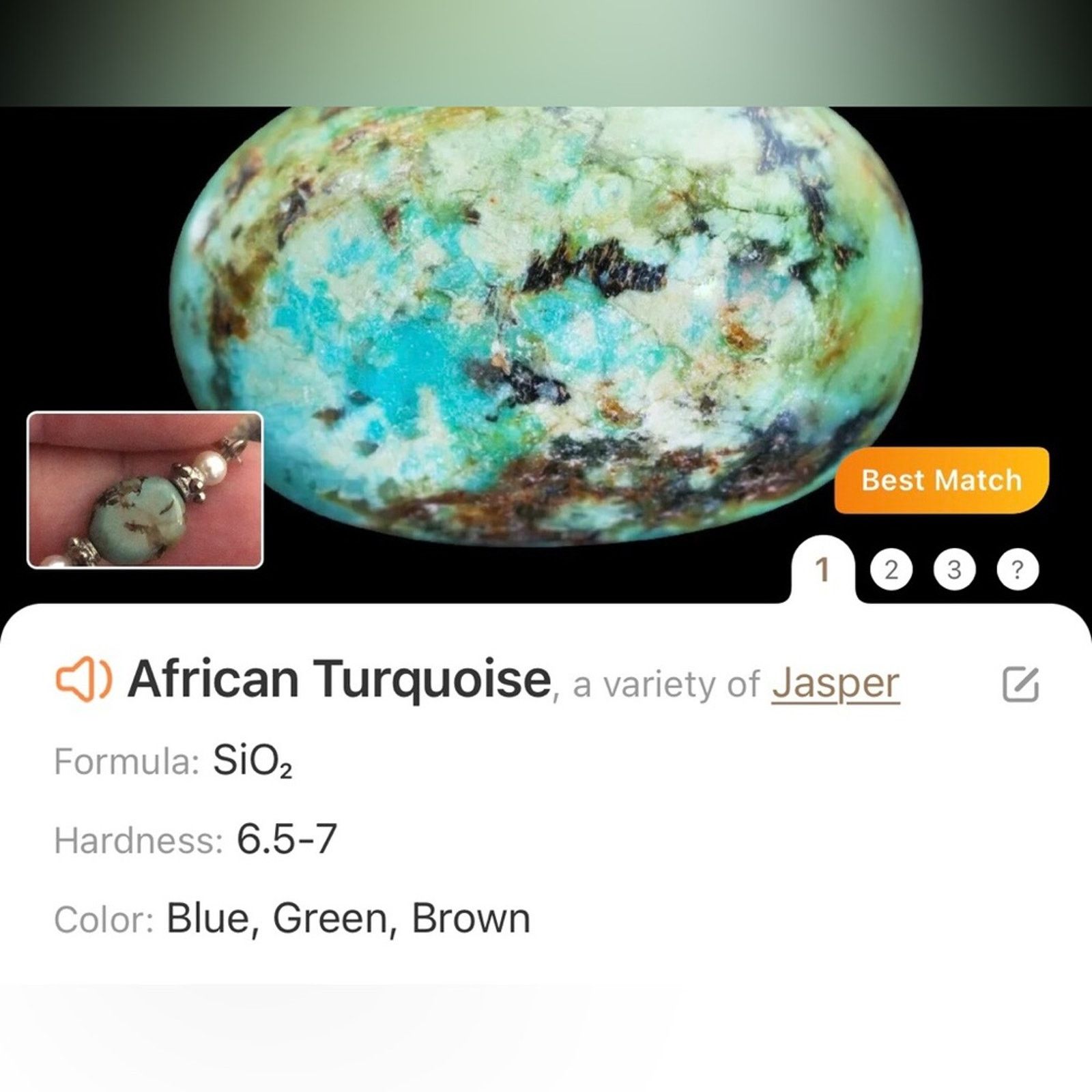 Handmade Handcrafted repurpose African turquoise stone Pearl necklace Size ONE SIZE - 10 Thumbnail