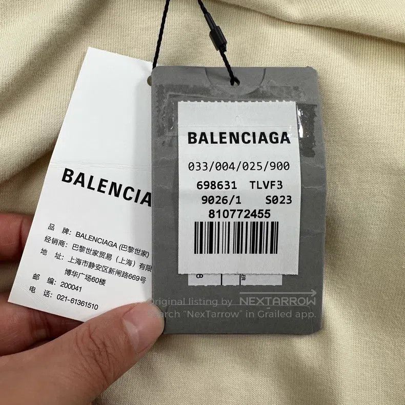 Balenciaga Balenciaga Beige Fake Two-Piece Embroidered Hoodie Size US S / EU 44-46 / 1 - 5 Thumbnail