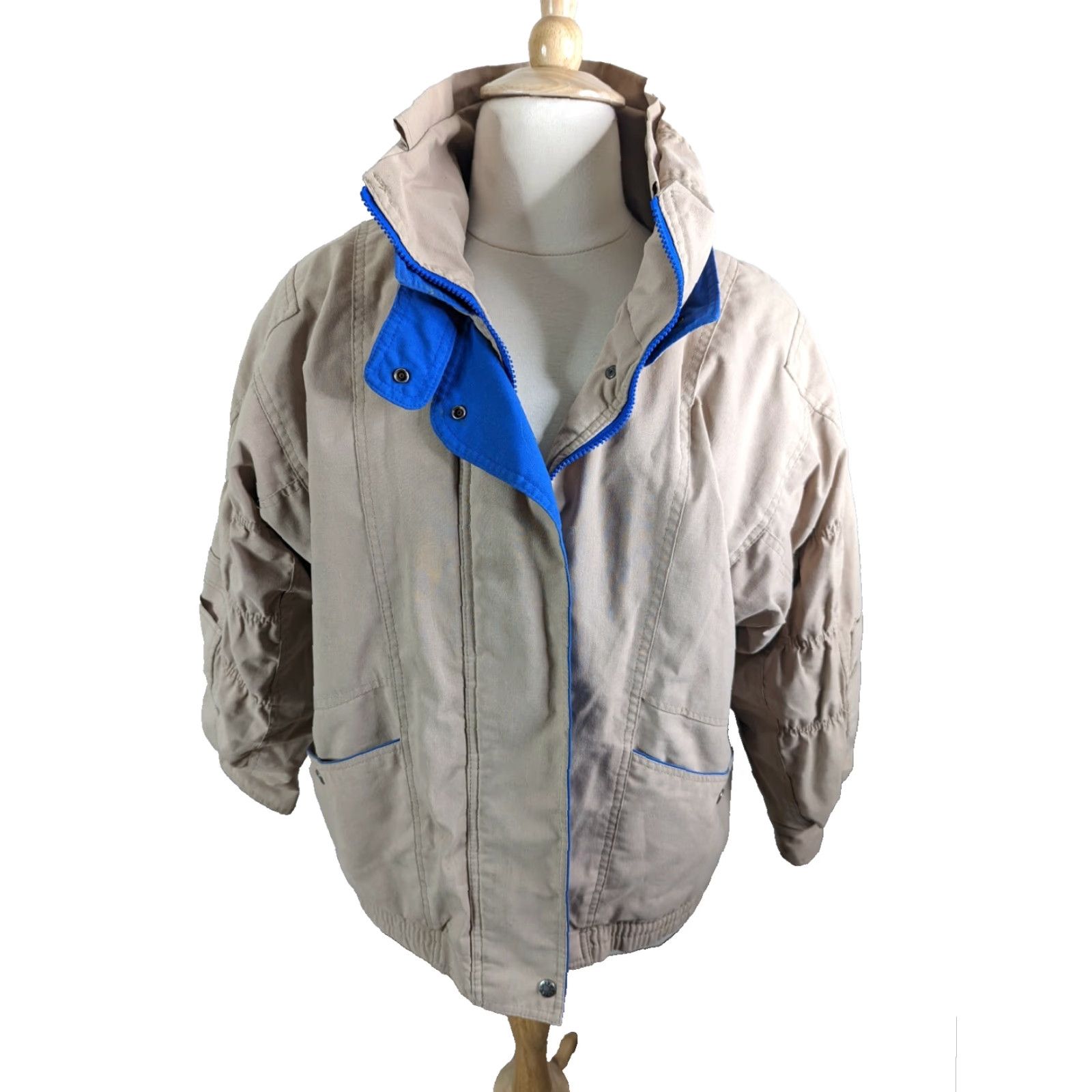 Vintage VINTAGE IZZI Anorak Jacket Womens Beige 80s Insulated Winter L Regular Bust 50 Waist 44 Length 26 Size L / US 10 / IT 46 - 2 Thumbnail