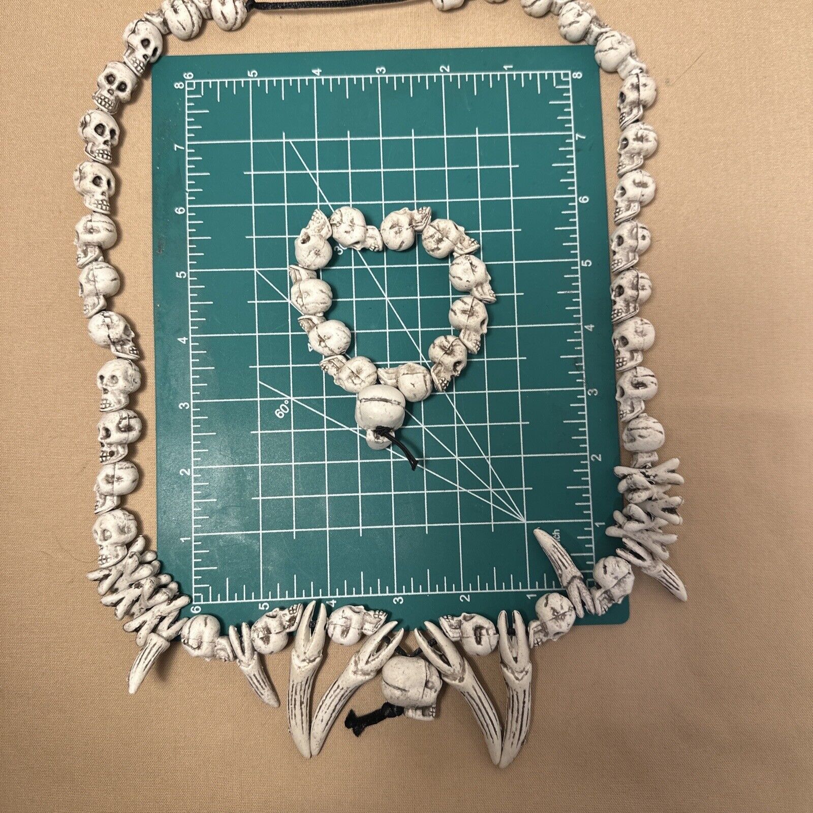 Other Gothic Faux Skul Set Bones Teeth Necklace Bracelet Voodoo Size ONE SIZE - 8 Thumbnail