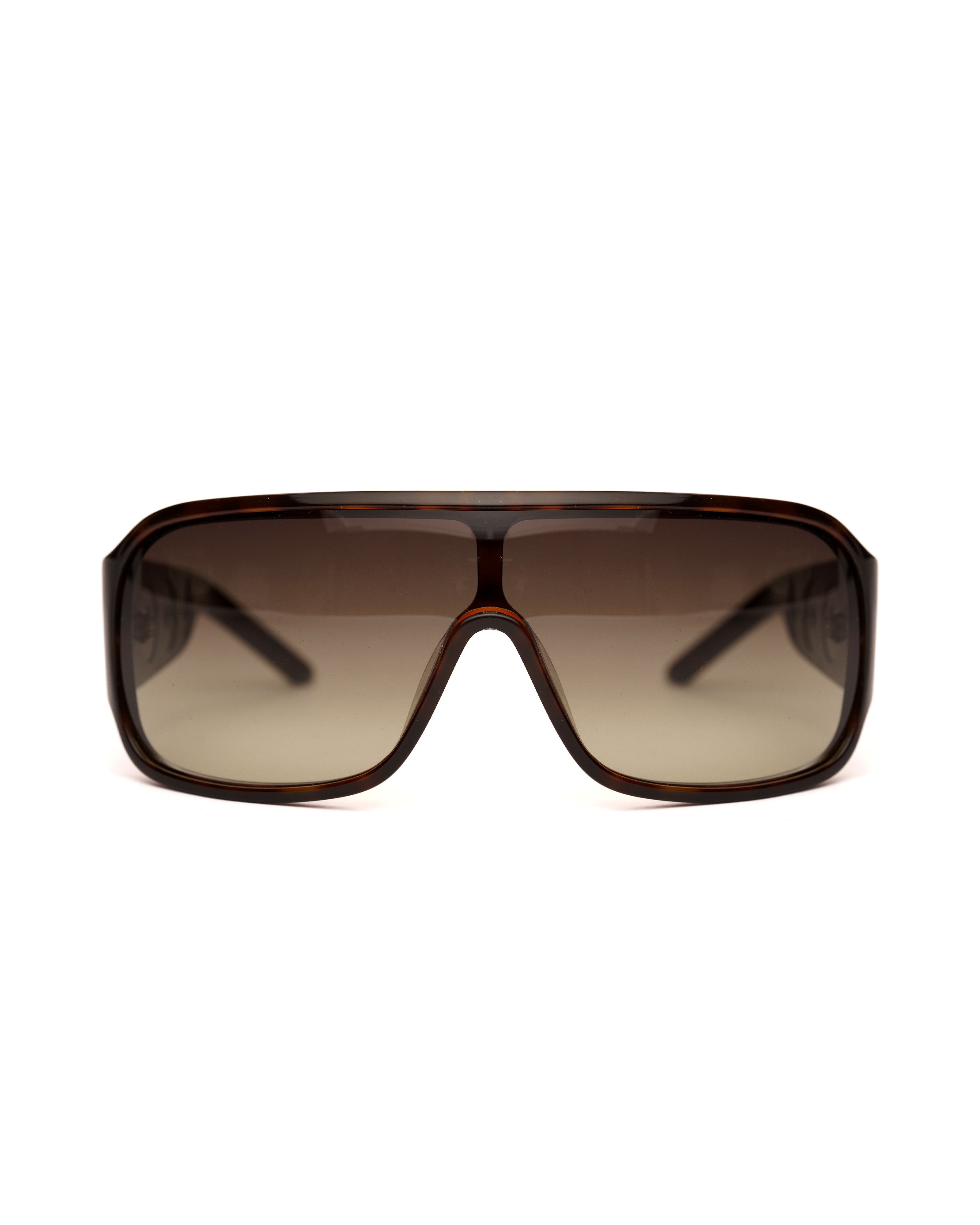 Diesel Diesel '90s Brown Perforated Oversized Sunglasses Size ONE SIZE - 1 Thumbnail