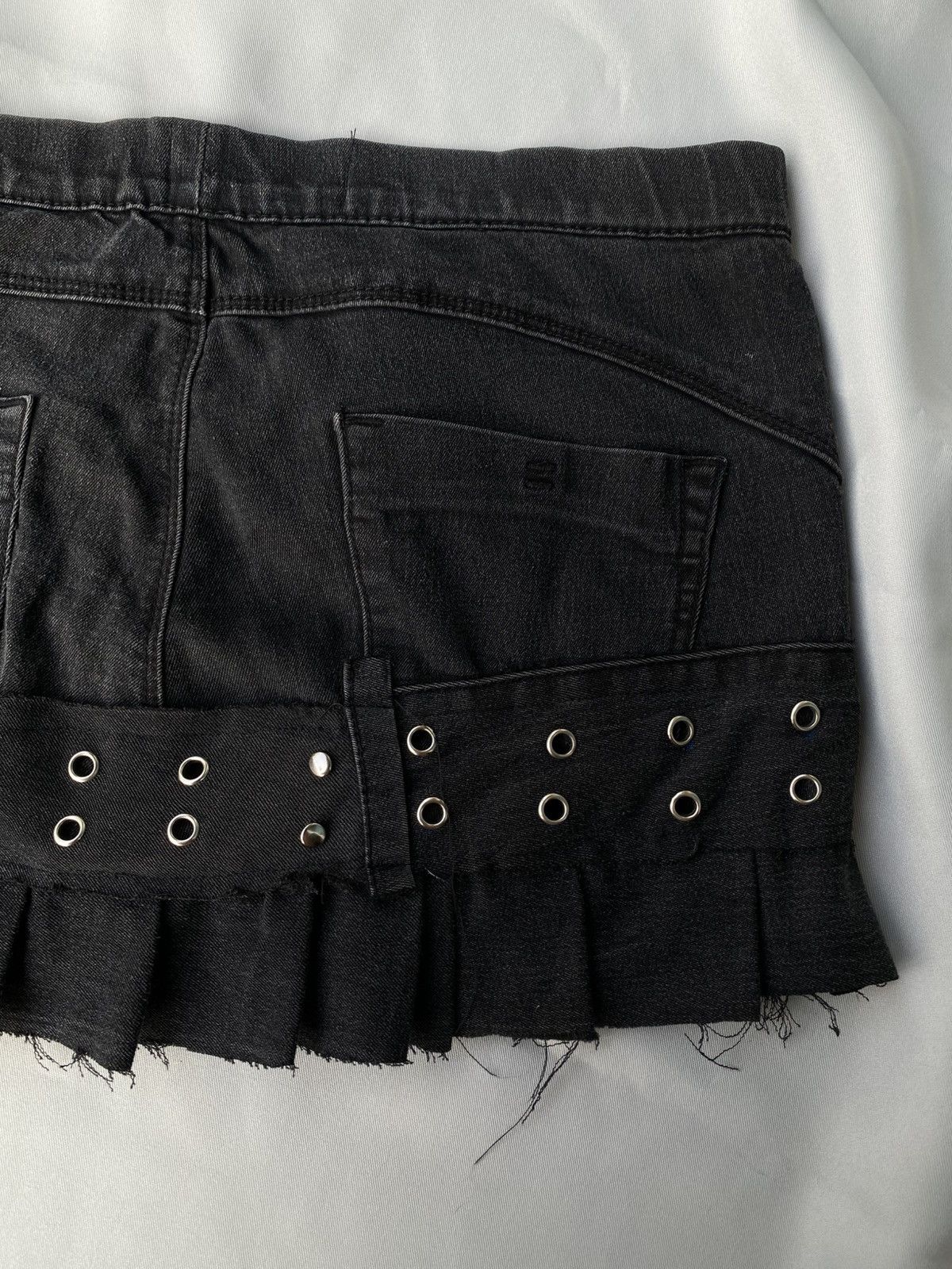 Other × Vintage Custom soft denim skirt, punk style, black, size 8 Size 30" / US 8 / IT 44 - 9 Thumbnail