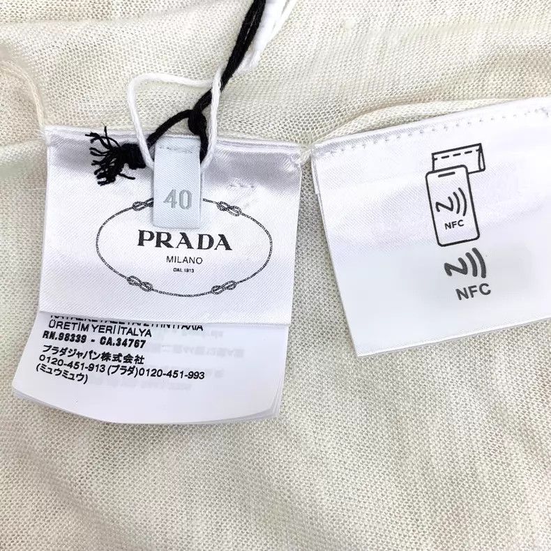 Prada Prada White logo letter round-neck knitted short sleeves Size S / US 4 / IT 40 - 8 Thumbnail