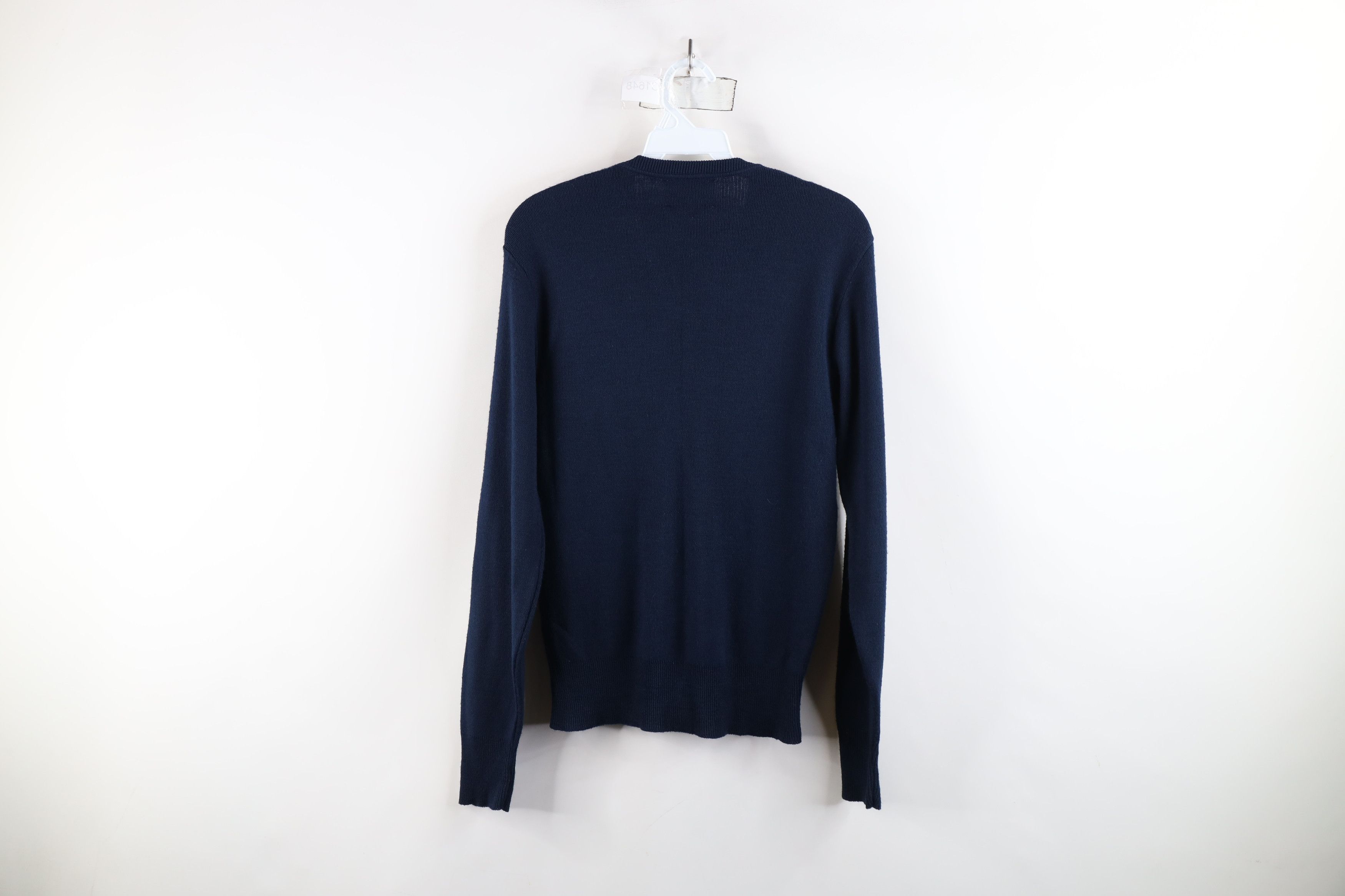 Vintage Vintage 90s Streetwear Knit V-Neck Sweater Navy Blue USA Size US S / EU 44-46 / 1 - 10 Thumbnail
