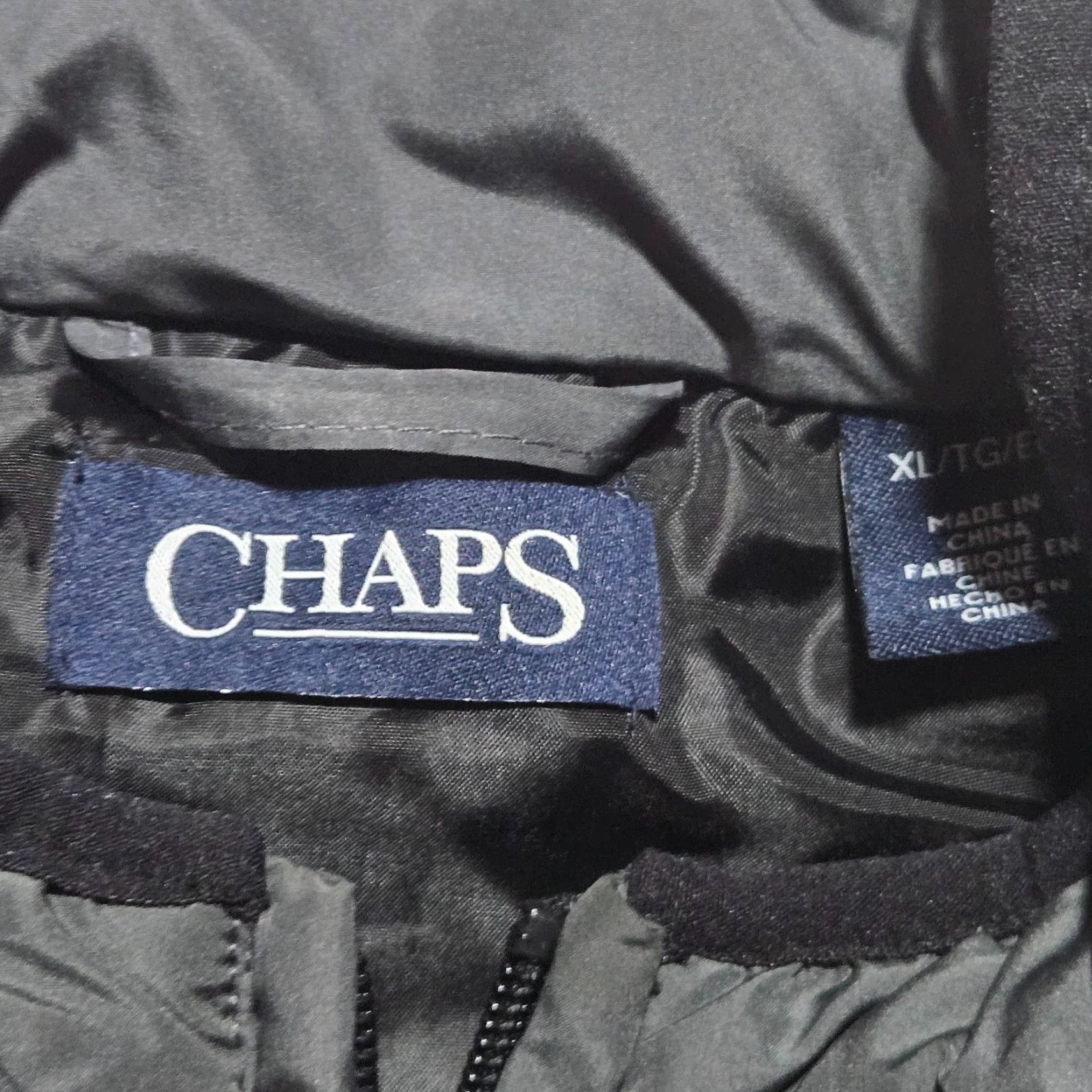Chaps Chaps Quilted Puffer Vest - Solid Black - Zippered - Sleeveless - Men XL Size US XL / EU 56 / 4 - 3 Thumbnail
