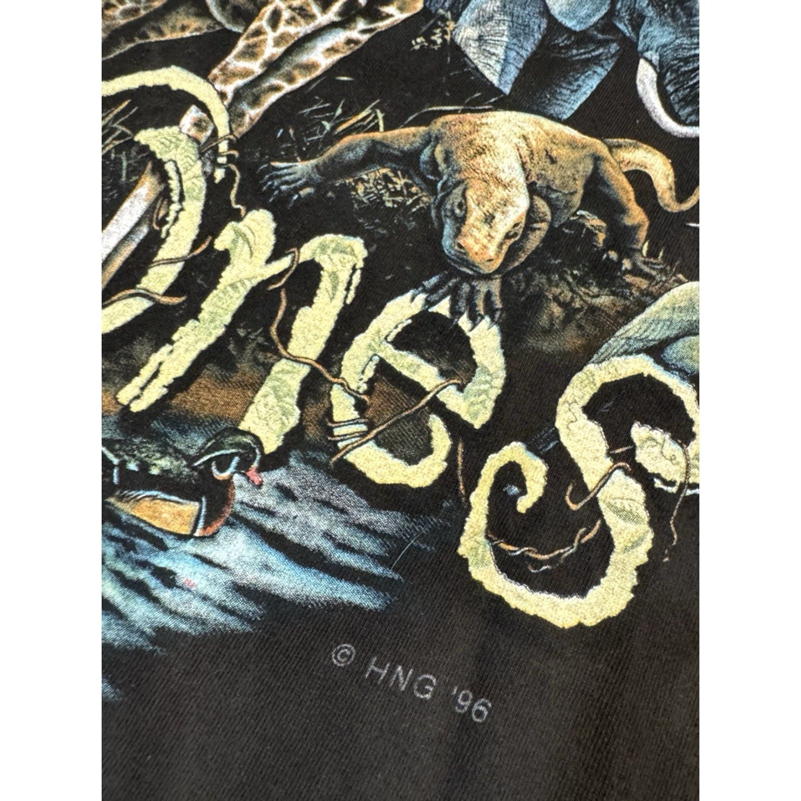 Hanes VINTAGE Wild Ones Safari Animal Nature Giraffe Puma Black T-Shirt XL Mens T-Shirt Black 1996 Nature Giraffe Puma Wild Ones Mens XL Size US XL / EU 56 / 4 - 4 Thumbnail