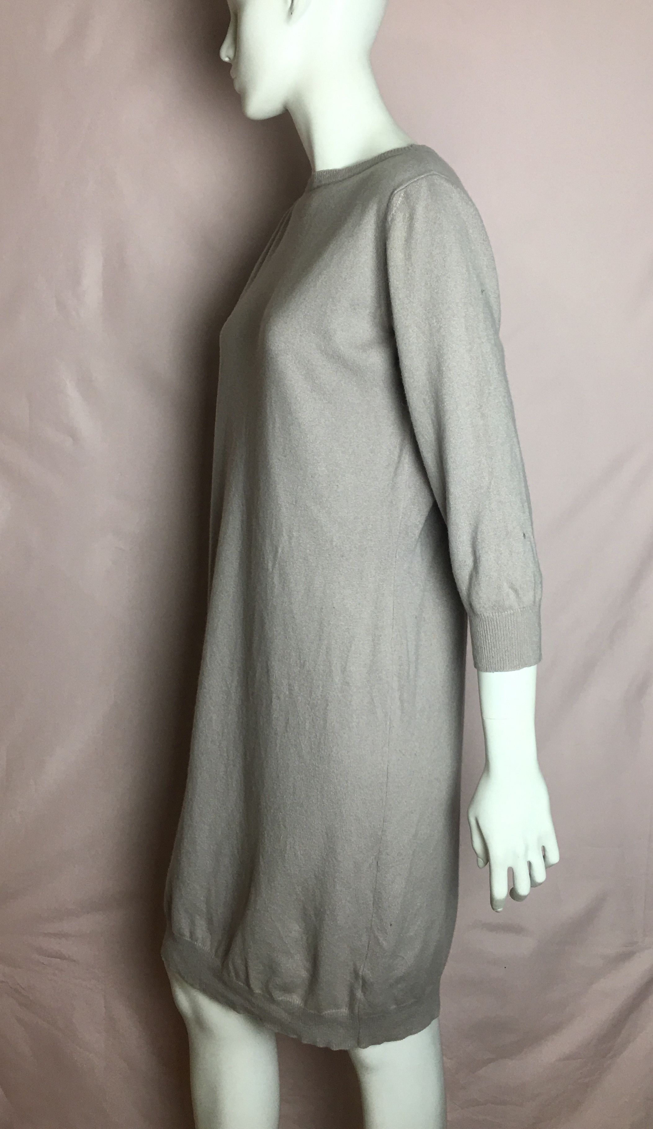 Fabiana Filippi Fabiana Filippi Wool Silk Blend Knit Dress Beige 3/4 Sleeve Size M / US 6-8 / IT 42-44 - 3 Thumbnail