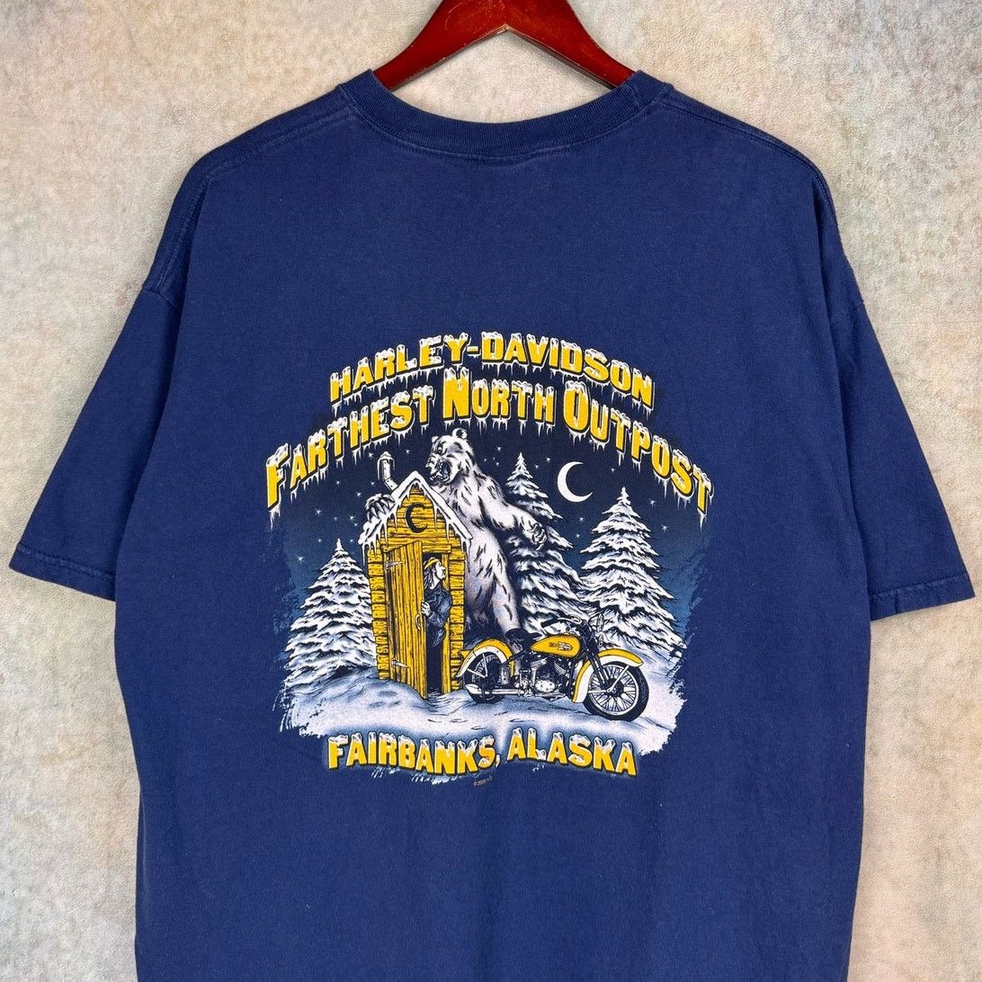 Harley Davidson × Vintage VTG Harley Davidson Biker T Shirt Sz XL Alaska 2003 Size US XL / EU 56 / 4 - 3 Thumbnail