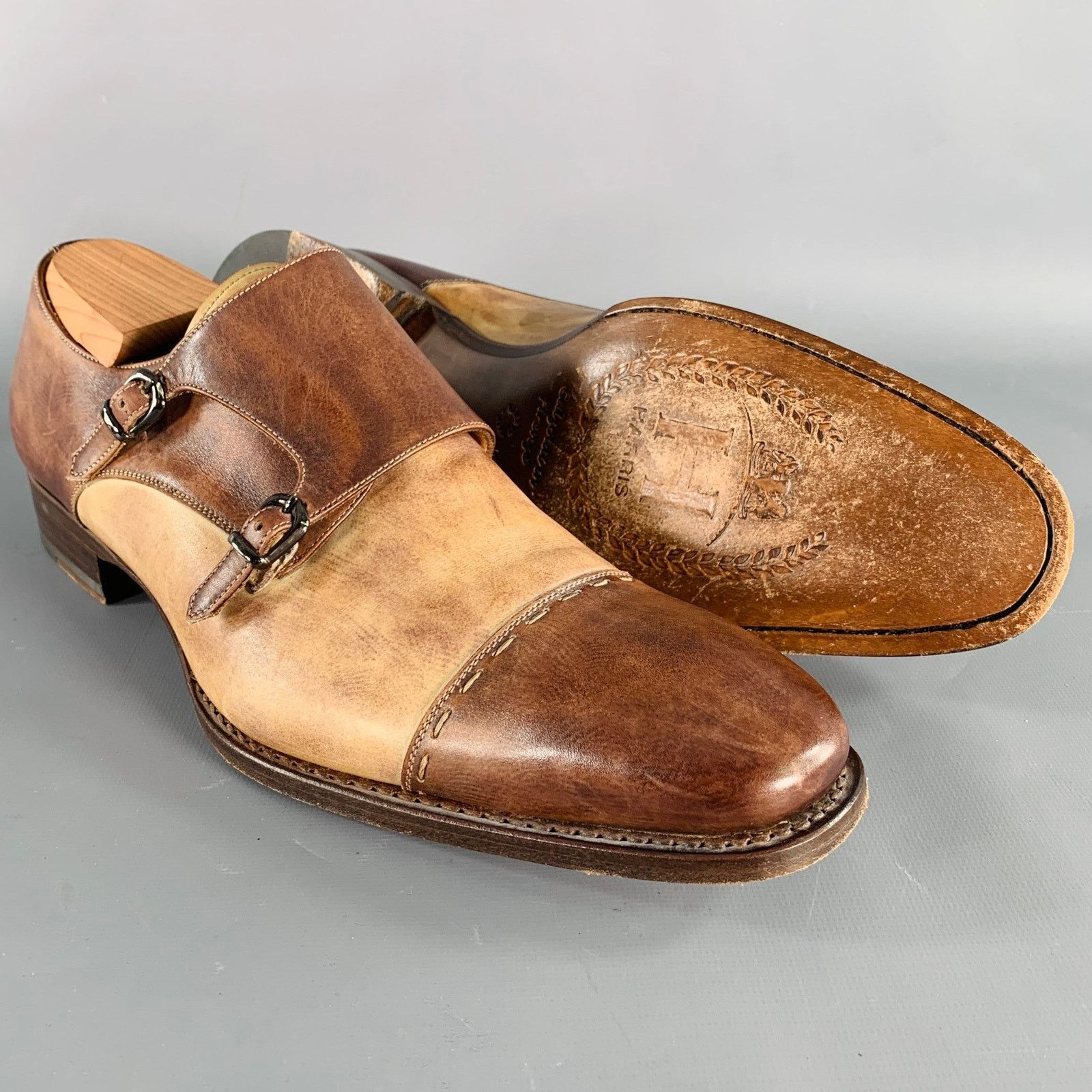 Other CALZOLERIA HARRIS Brown Monk Strap Loafers Size US 10.5 / EU 43-44 - 5 Thumbnail