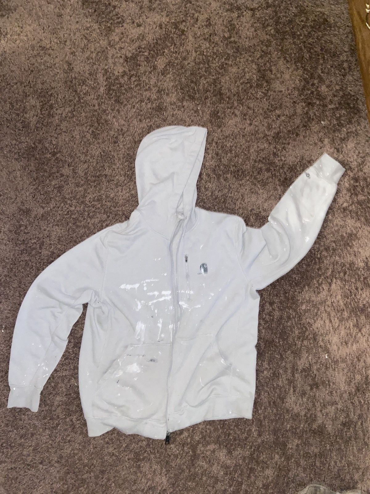 Carhartt × Other × Vintage Vintage Distressed Baggy Workwear Carhartt zip up Hoodie Size US XL / EU 56 / 4 - 4 Thumbnail