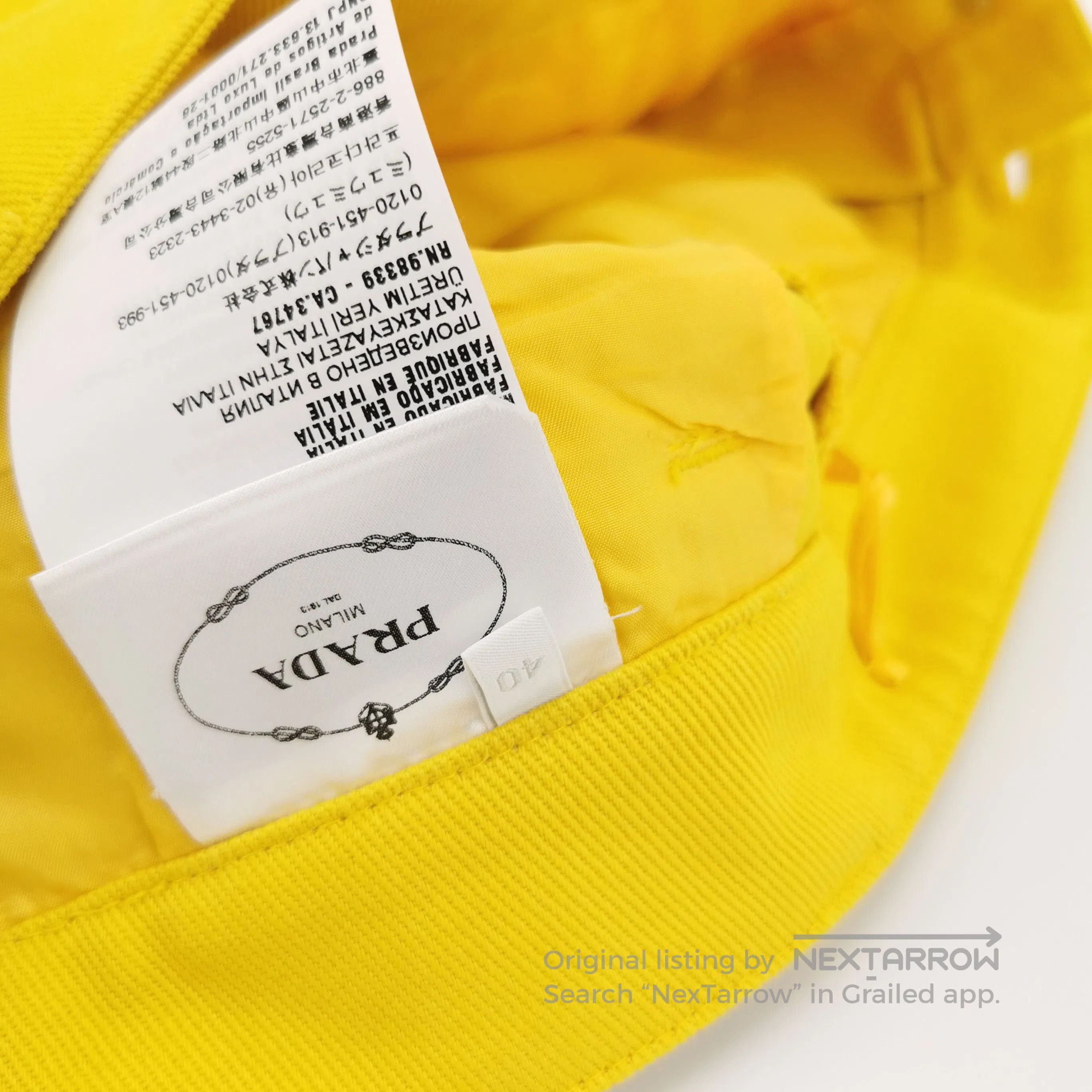 Prada Prada Yellow Cotton Triangle Logo Shorts . Size 39" - 3 Thumbnail