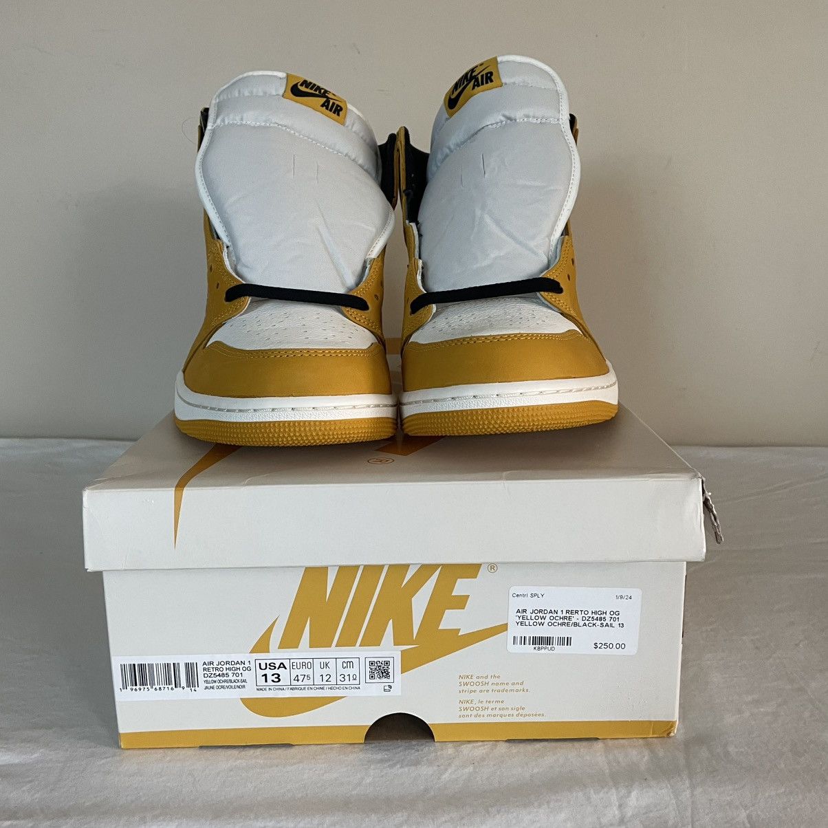 Jordan Brand × Nike Nike Air Jordan 1 Retro High Yellow Ochre Size 13 DZ5485-701 Size US 13 / EU 46 - 8 Thumbnail
