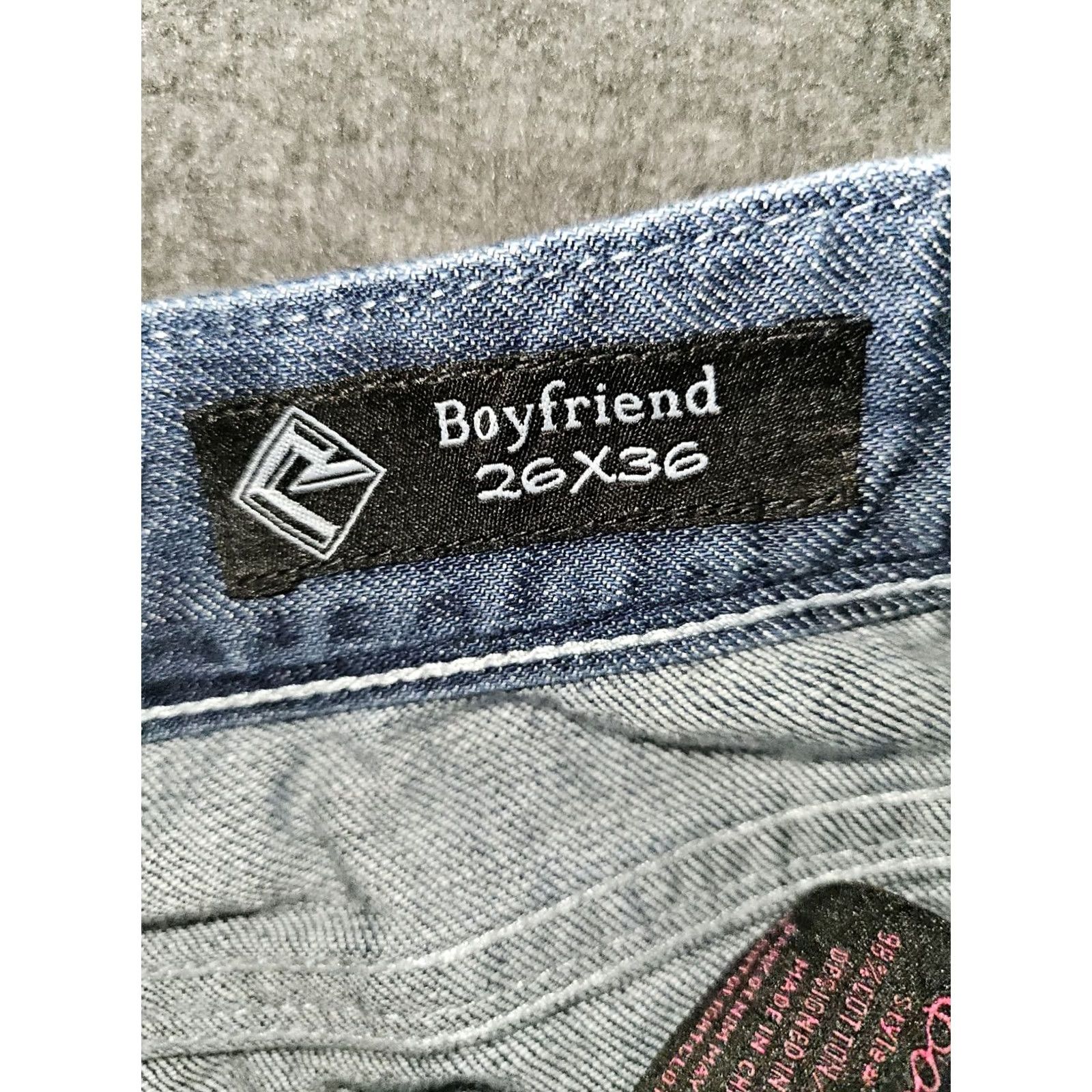 Vintage VINTAGE Rock & Roll Cowgirl Jeans Boyfriend Mid Distressed Blue Western Womens 26 Regular Inseam 33 Size 26" / US 2 / IT 38 - 3 Thumbnail