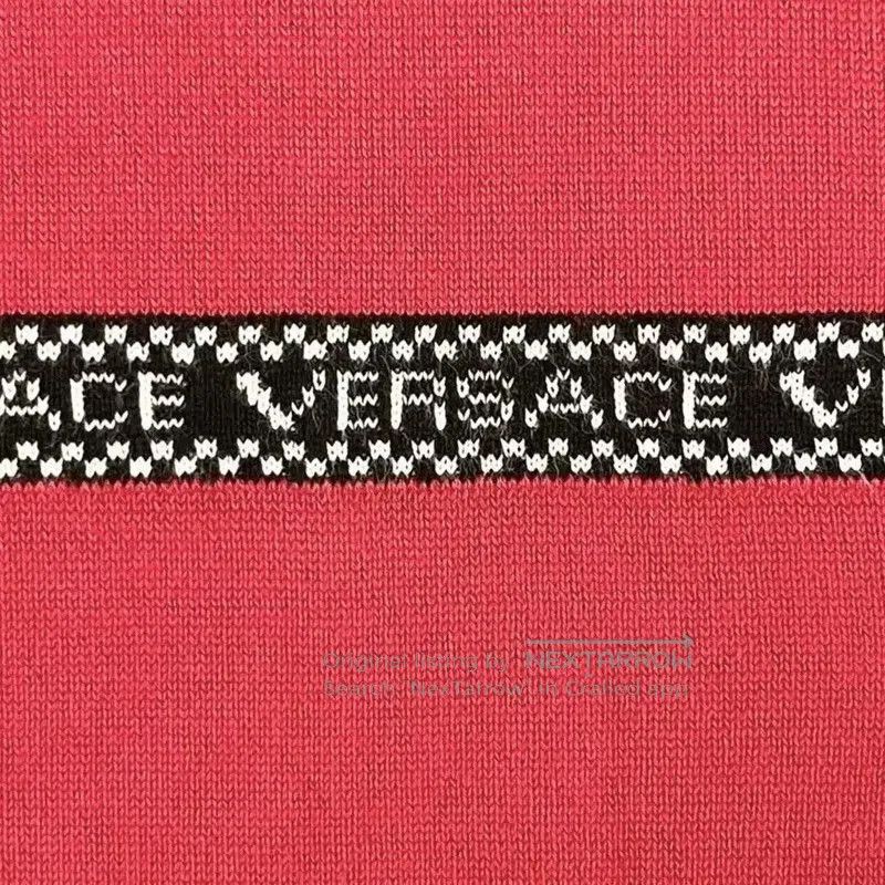 Versace Versace Red Wool Embroidered Pullover Sweater . Size US L / EU 52-54 / 3 - 4 Thumbnail