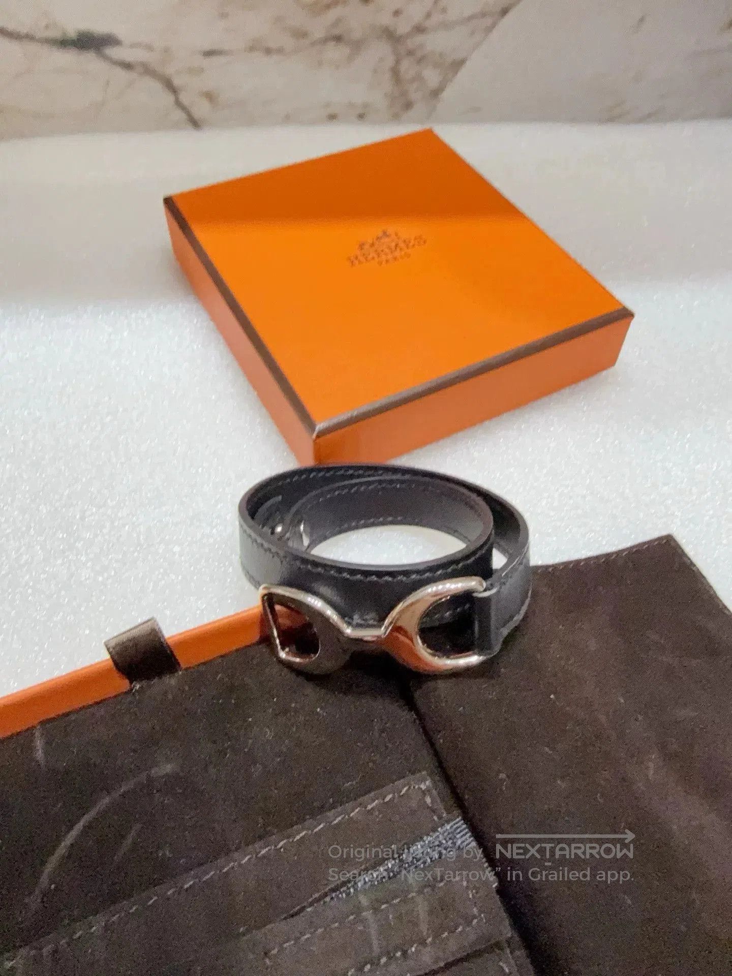 Hermes Hermes Black Double Loop Bracelet. Size ONE SIZE - 1 Thumbnail