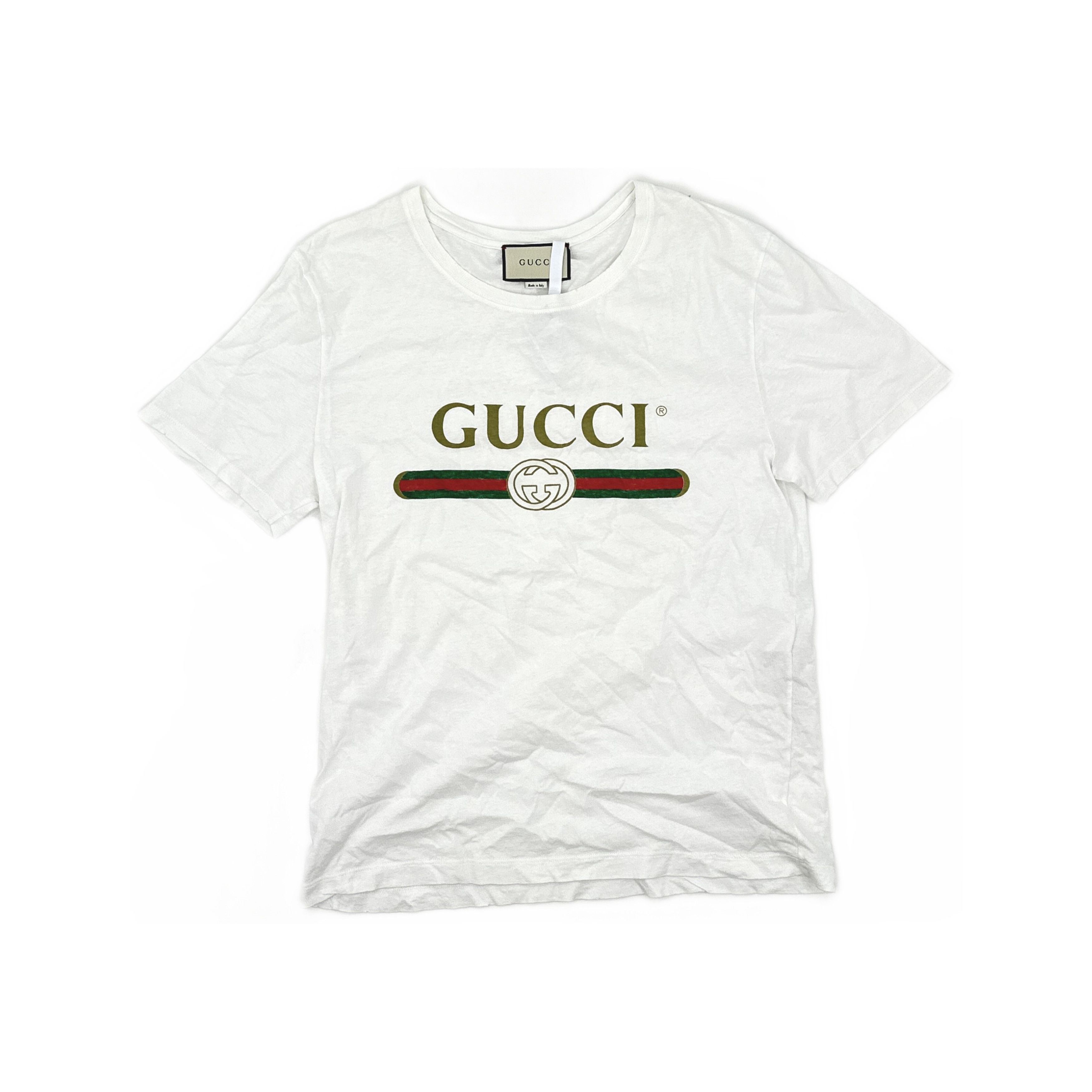 Gucci Gucci Logo Print T-Shirt White Size M Size US M / EU 48-50 / 2 - 1 Thumbnail