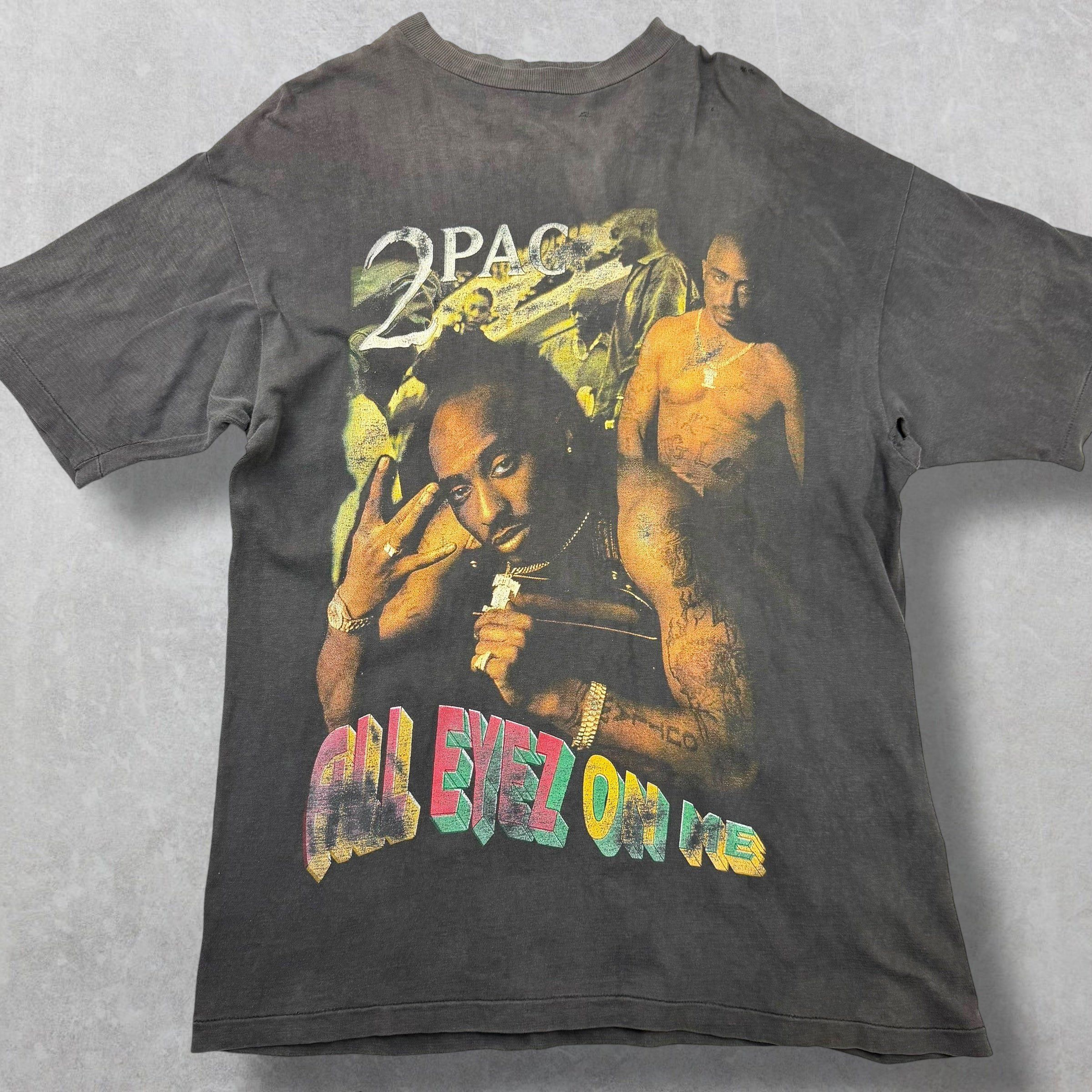 Vintage Vintage 90s Tupac All Eyez On Me Rap Tee XL Size US XL / EU 56 / 4 - 1 Thumbnail