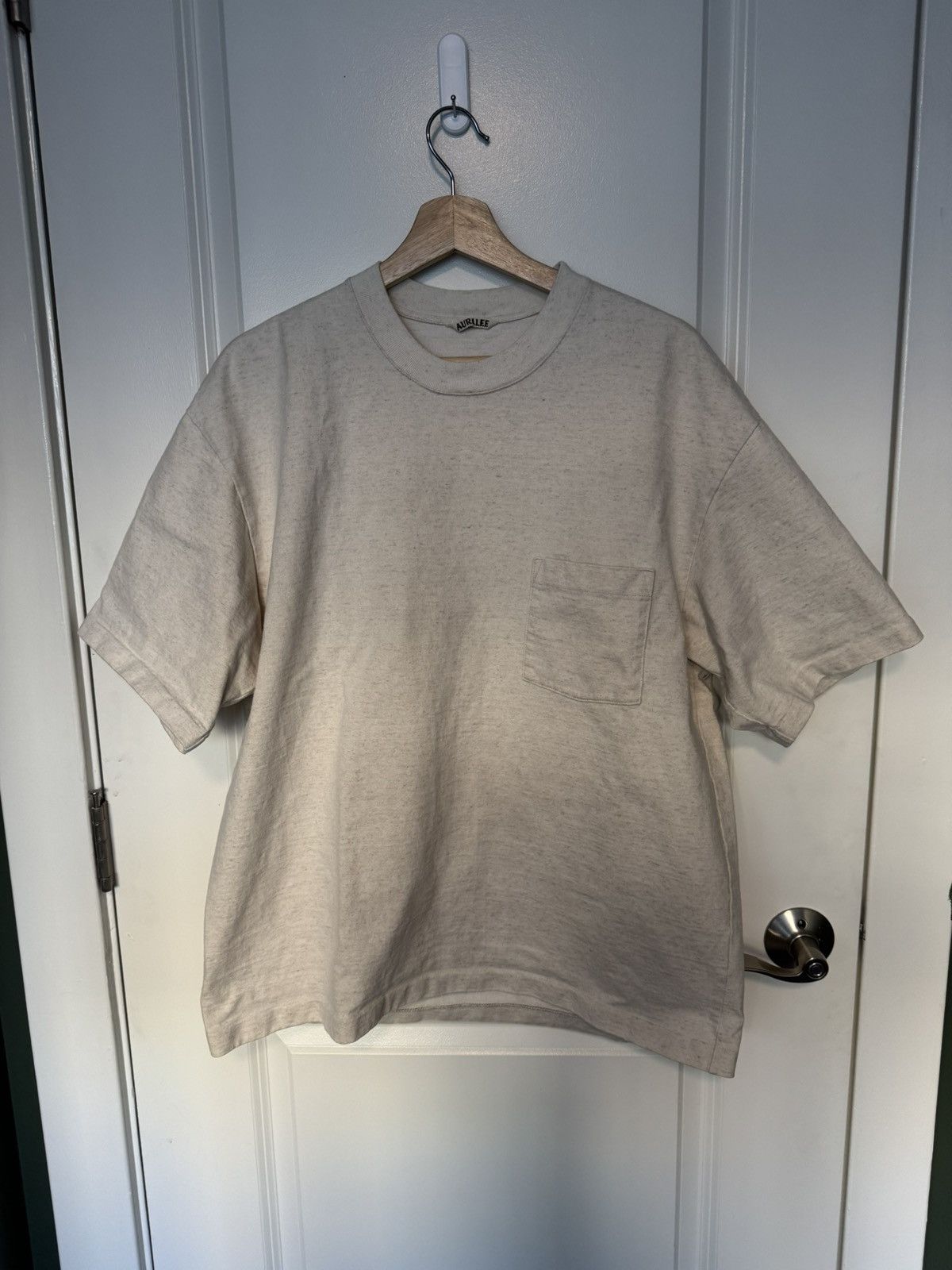 Auralee Heavyweight cotton linen pocket tee size 4 | Grailed