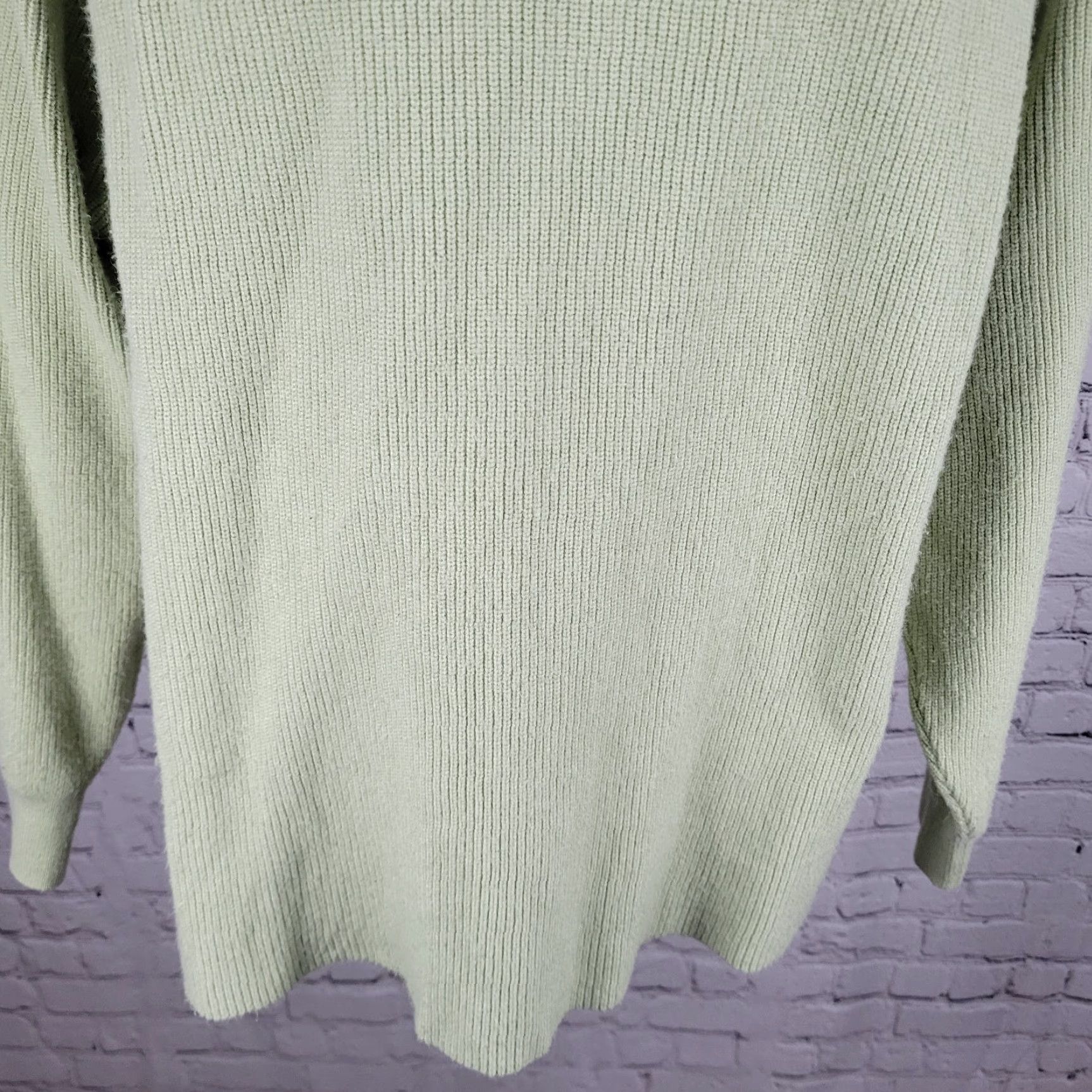 Free People Free People Green Knit Oversized Pullover Turtleneck Sweater Size Medium M Size M / US 6-8 / IT 42-44 - 6 Thumbnail
