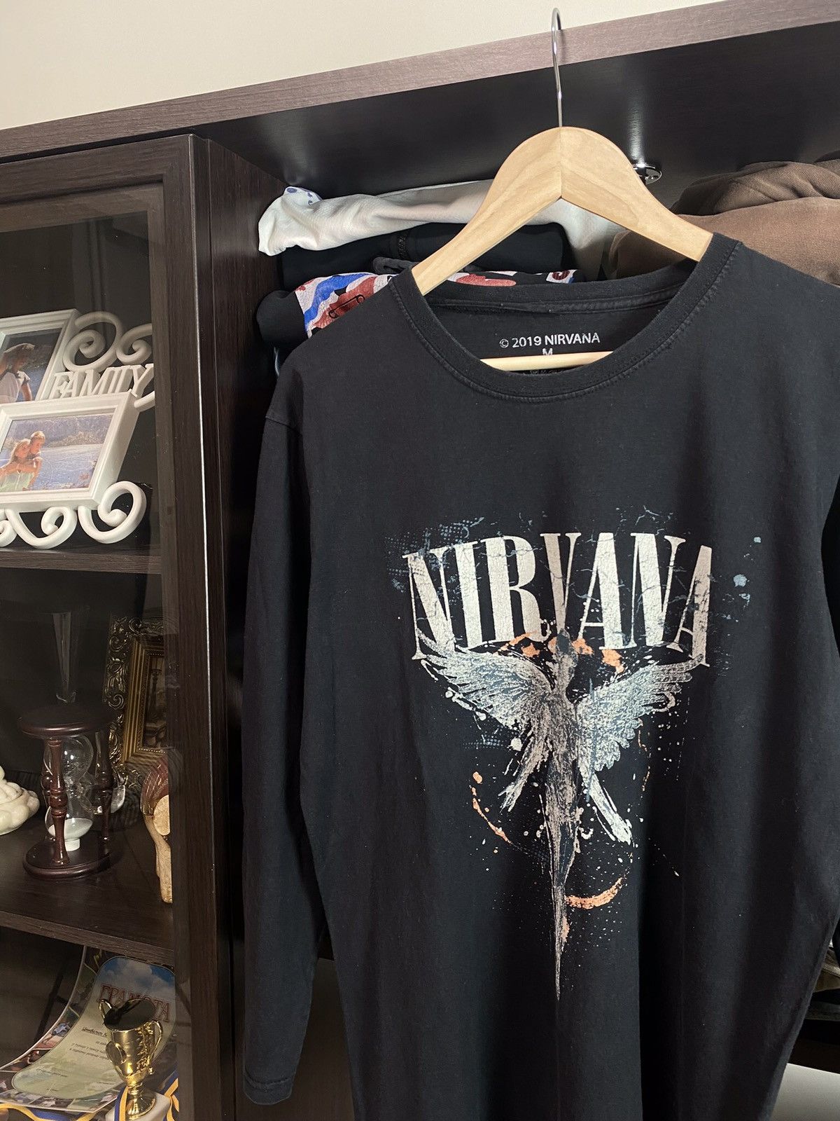 Band Tees × Nirvana × Vintage Nirvana 2019 Logo Black Long Sleeve Tee Size US M / EU 48-50 / 2 - 3 Thumbnail