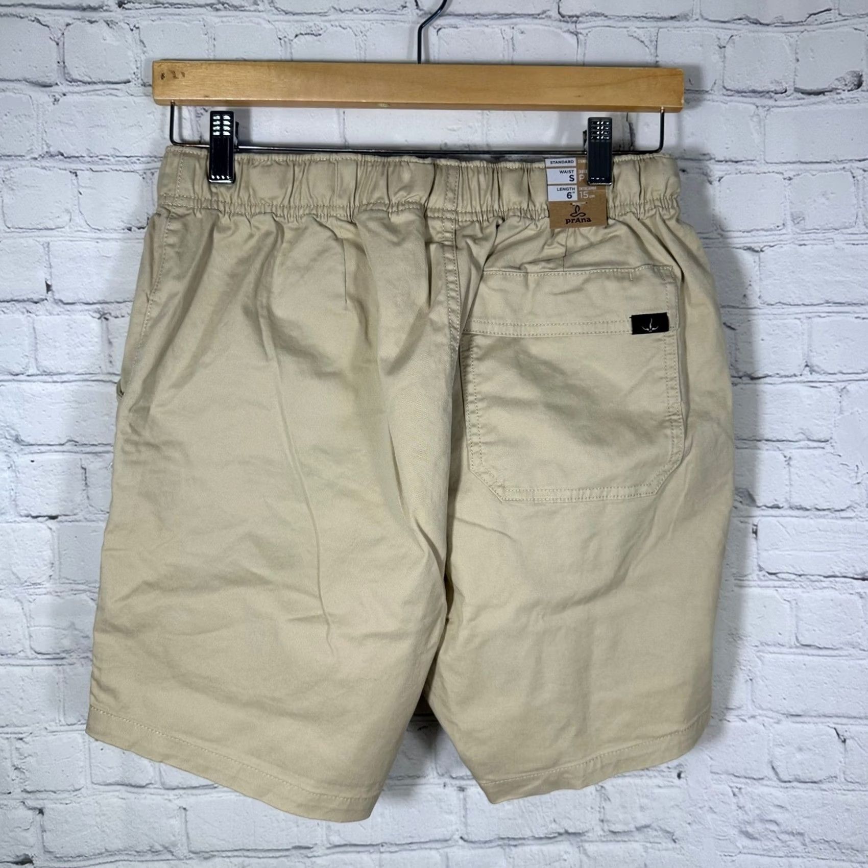 Prana prAna Mojave Short Cliffside Tan Khaki Mens S 6 Inseam Canvas Cotton Blend Belted Pockets logo 1972481 NEW Size US 27 - 7 Thumbnail